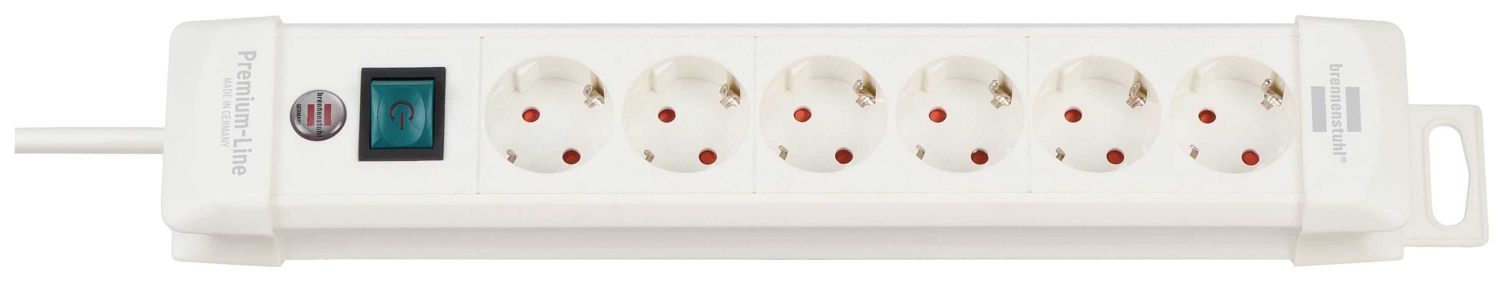 Brennenstuhl 1952260100 Steckdosenleiste mit Schalter 6fach Weiß Schutzkontakt 1St.