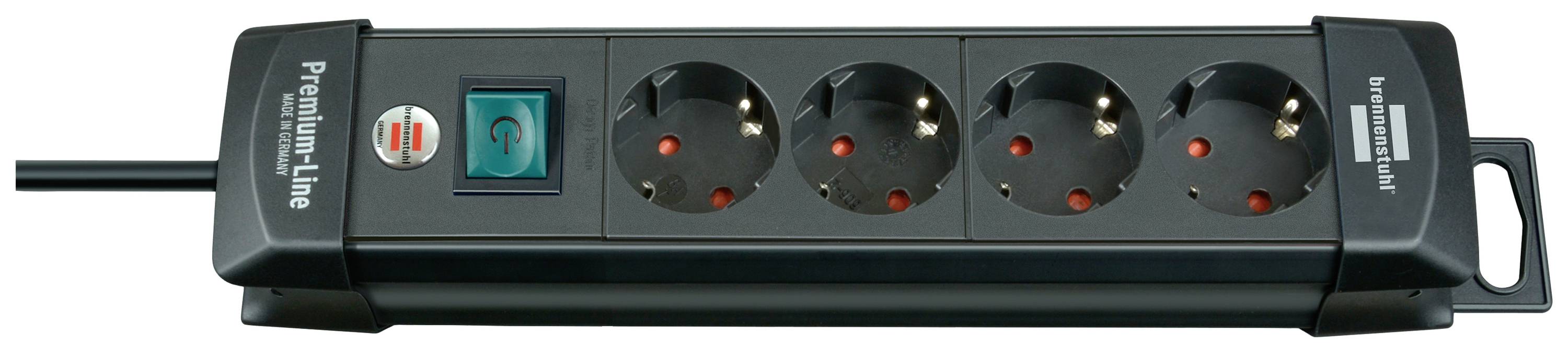 Brennenstuhl 1951140100 Steckdosenleiste mit Schalter 4fach Schwarz Schutzkontakt 1 St.