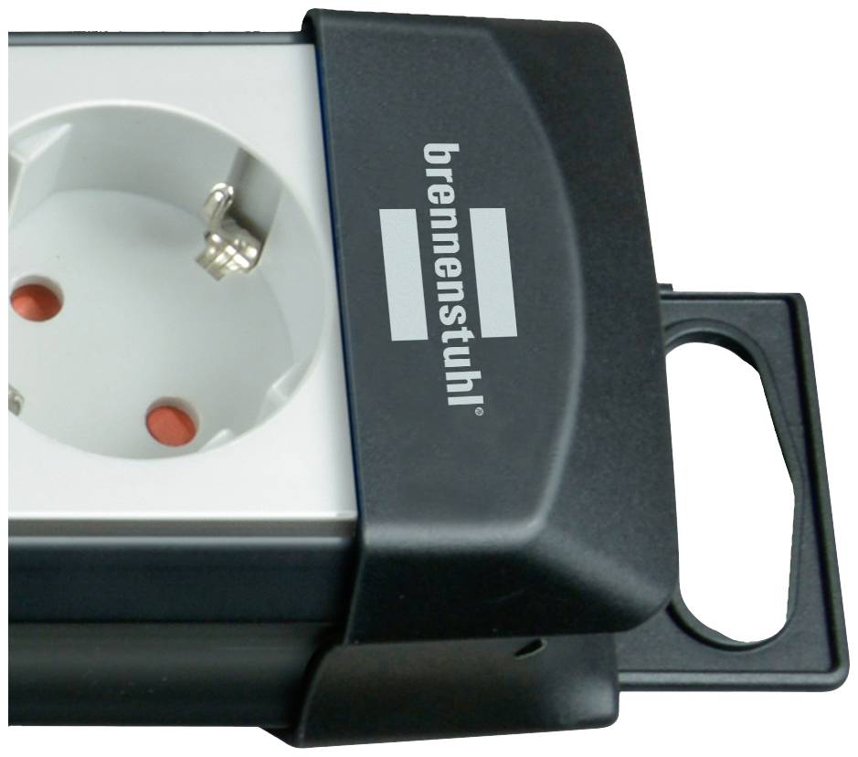 Brennenstuhl 1951560600 Steckdosenleiste mit Schalter 6fach Grau, Schwarz Schutzkontakt 1St.