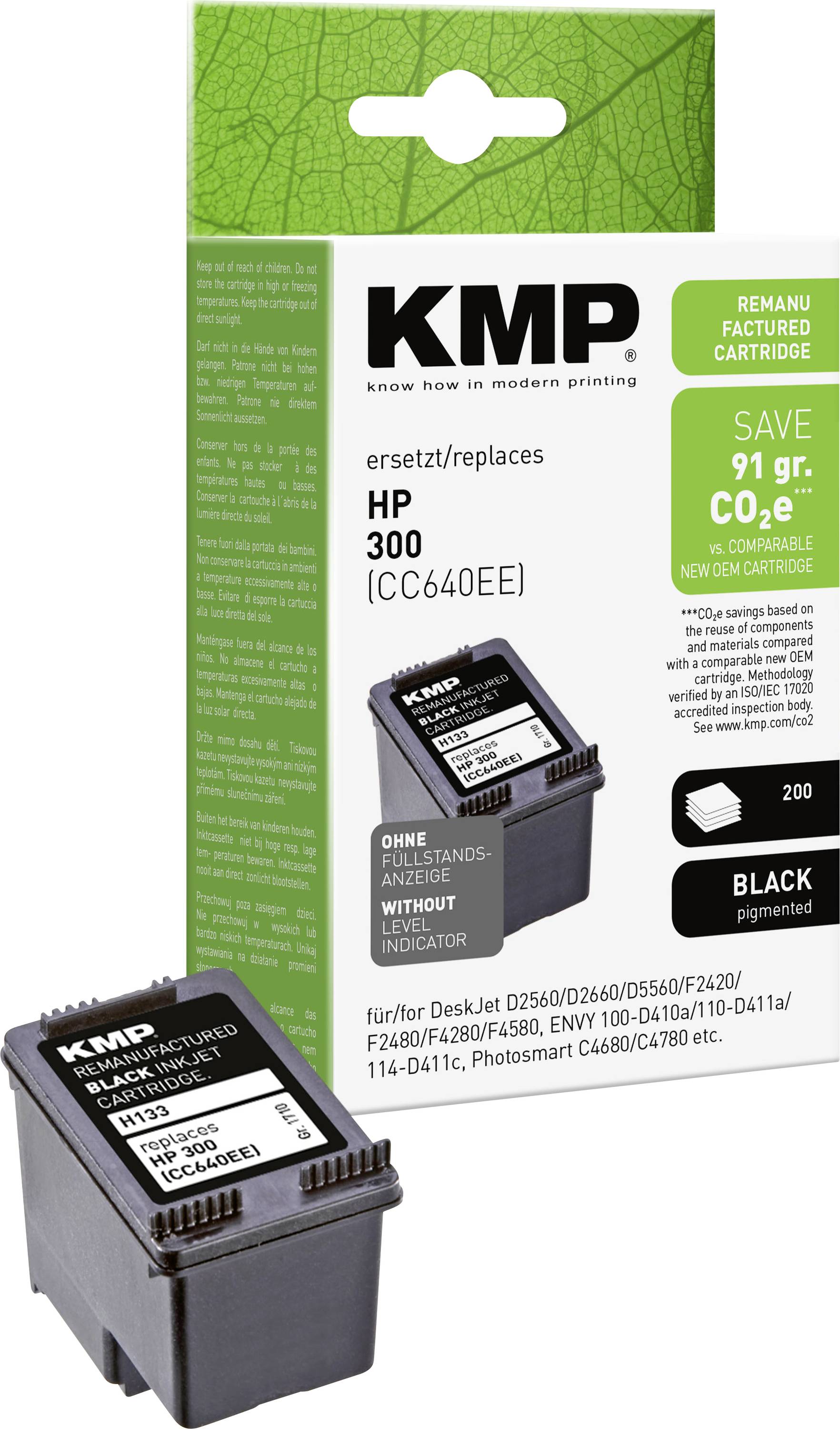 KMP Druckerpatrone ersetzt HP 300 Kompatibel Schwarz H133 1710,4811