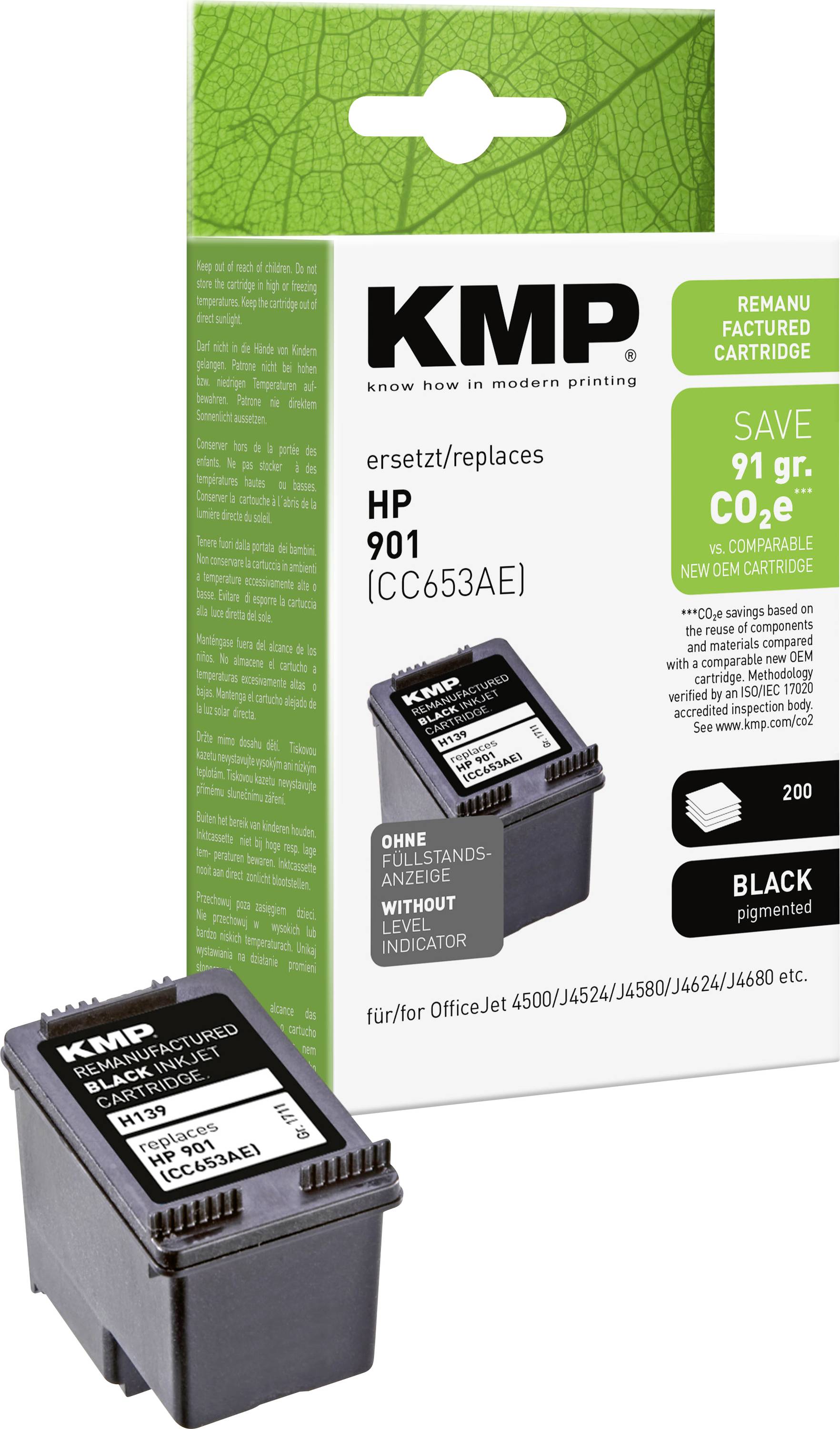 KMP Druckerpatrone ersetzt HP 901 Kompatibel Schwarz H139 1711,4831
