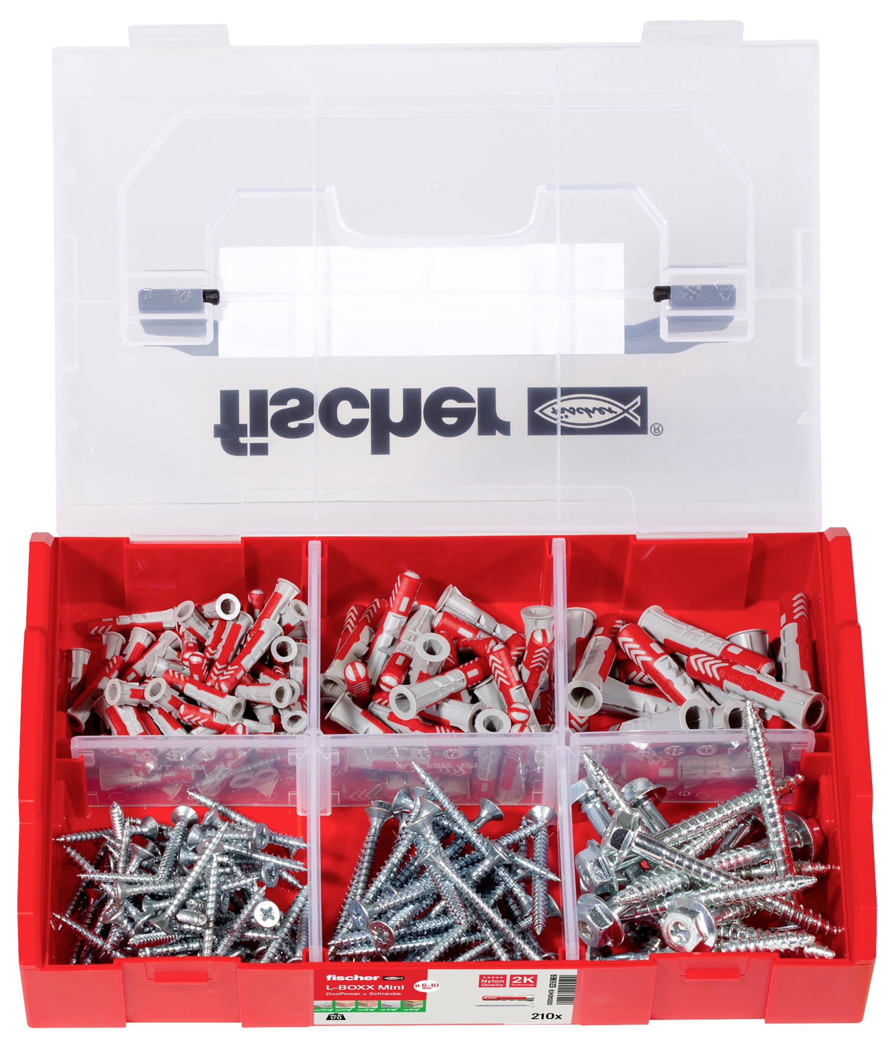 Fischer 535969 DUOPOWER Dübel-Sortimentsbox 210 Teile