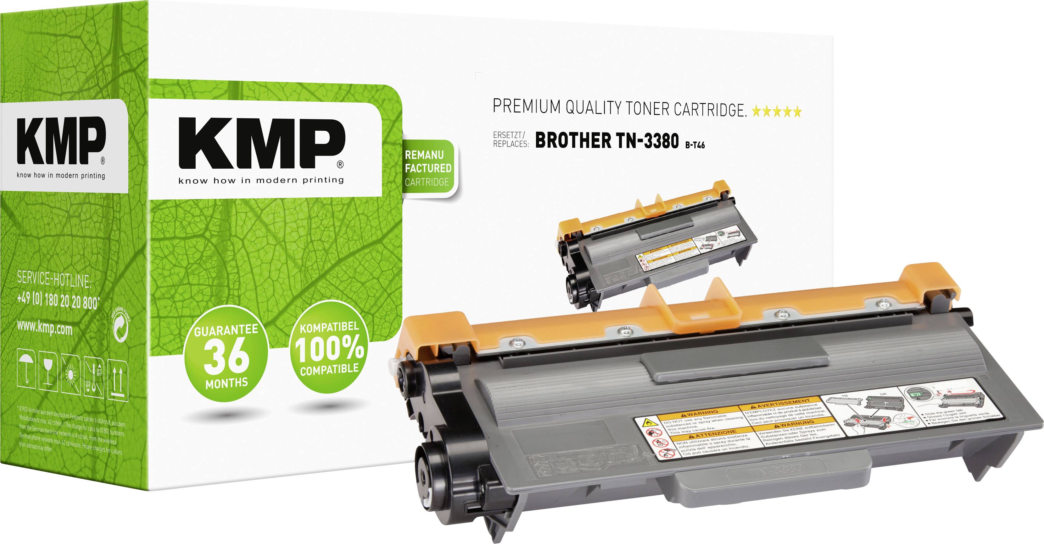 KMP Toner ersetzt Brother TN-3380, TN3380 Kompatibel Schwarz 8500 Seiten B-T46 1258,3000