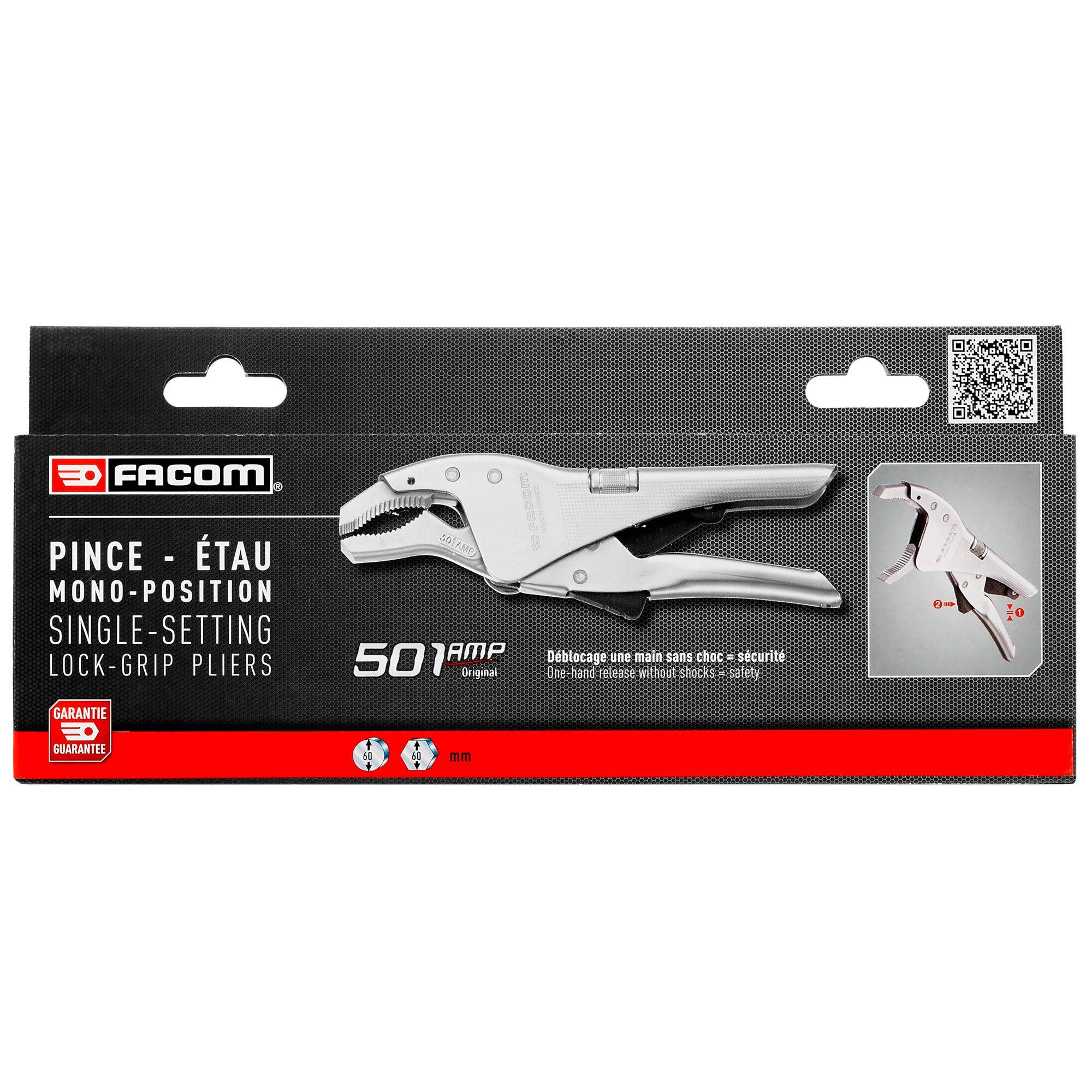 Facom 501AMPPB Gripzange Halbrund 0 - 60 mm 250 mm