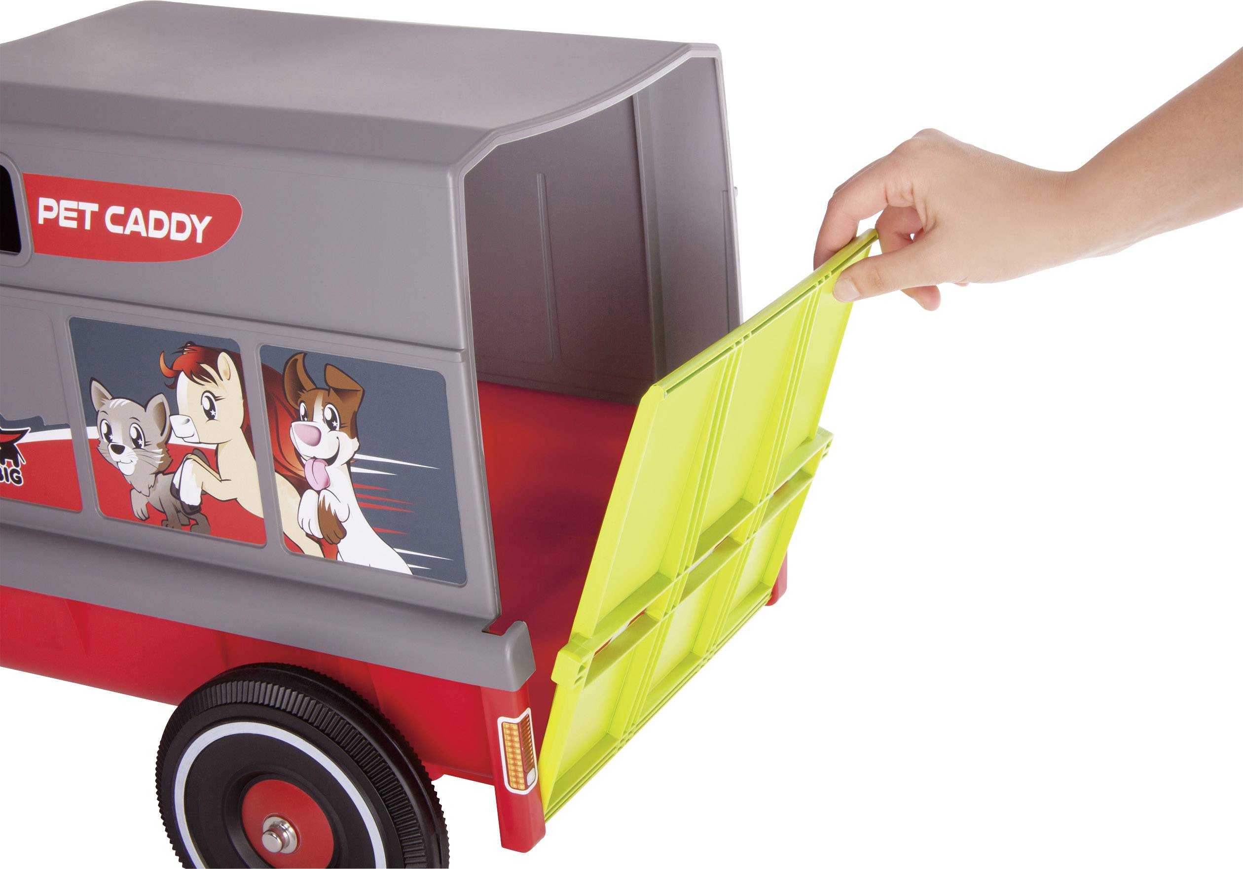 BIG BOBBY-CAR-PET-CADDY Rutschauto-Anhänger Grau, Rot