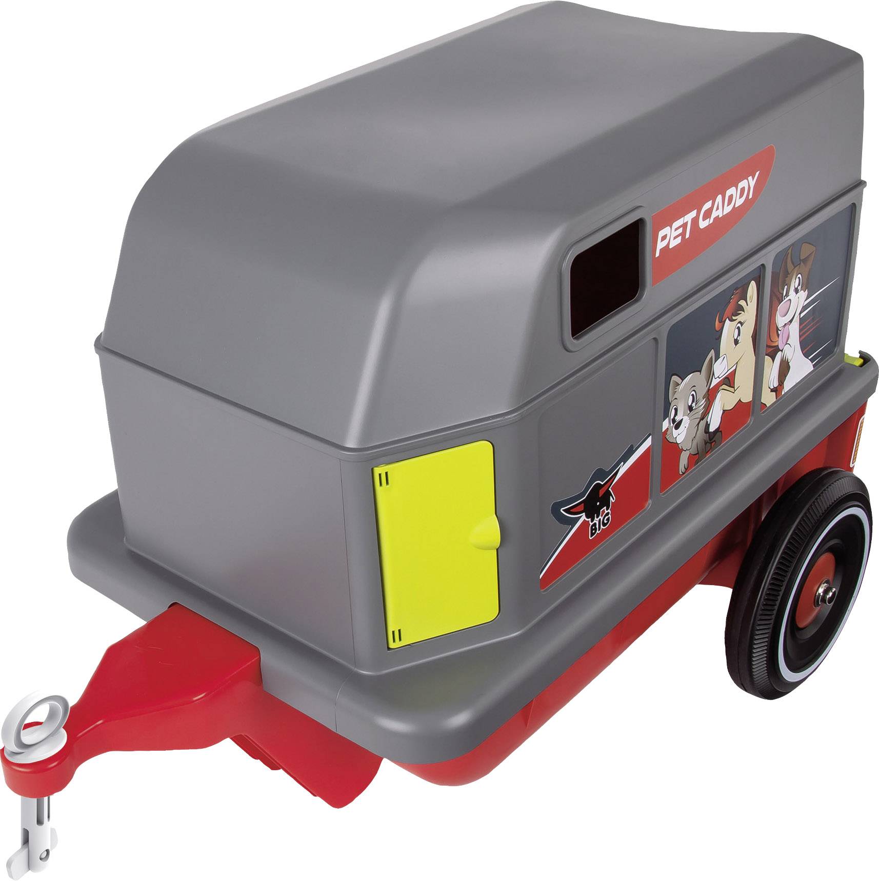 BIG BOBBY-CAR-PET-CADDY Rutschauto-Anhänger Grau, Rot