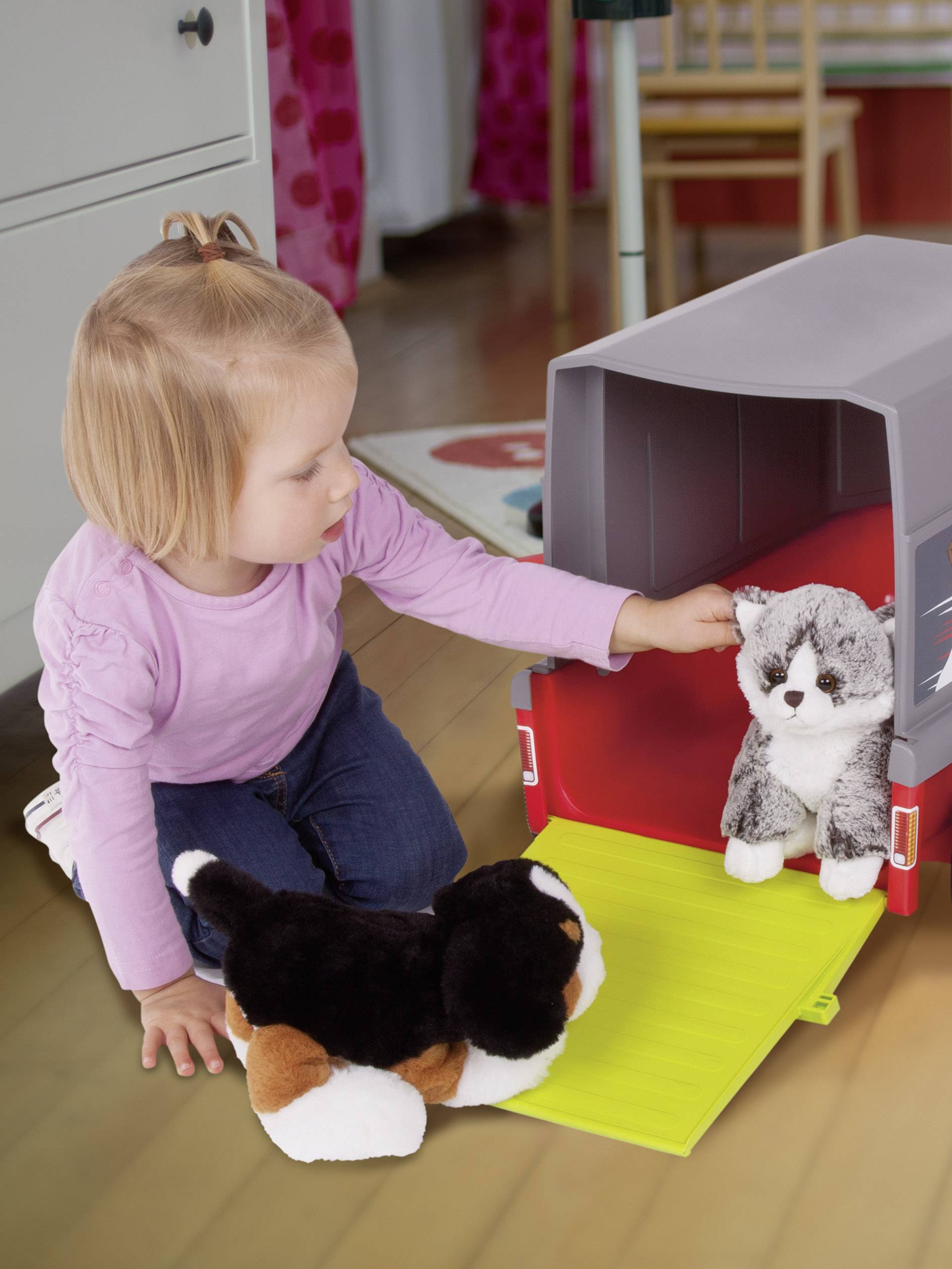 BIG BOBBY-CAR-PET-CADDY Rutschauto-Anhänger Grau, Rot