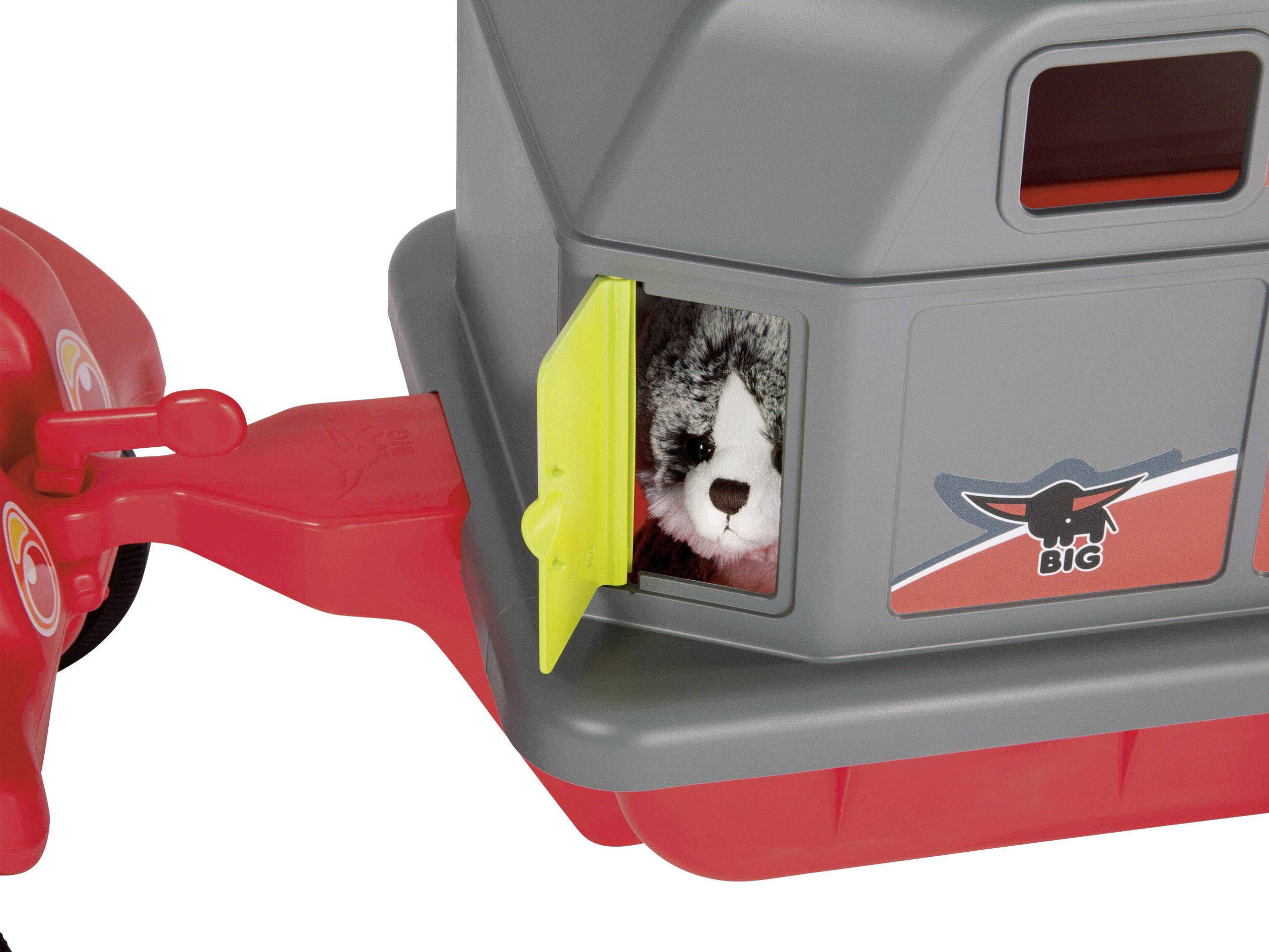 BIG BOBBY-CAR-PET-CADDY Rutschauto-Anhänger Grau, Rot