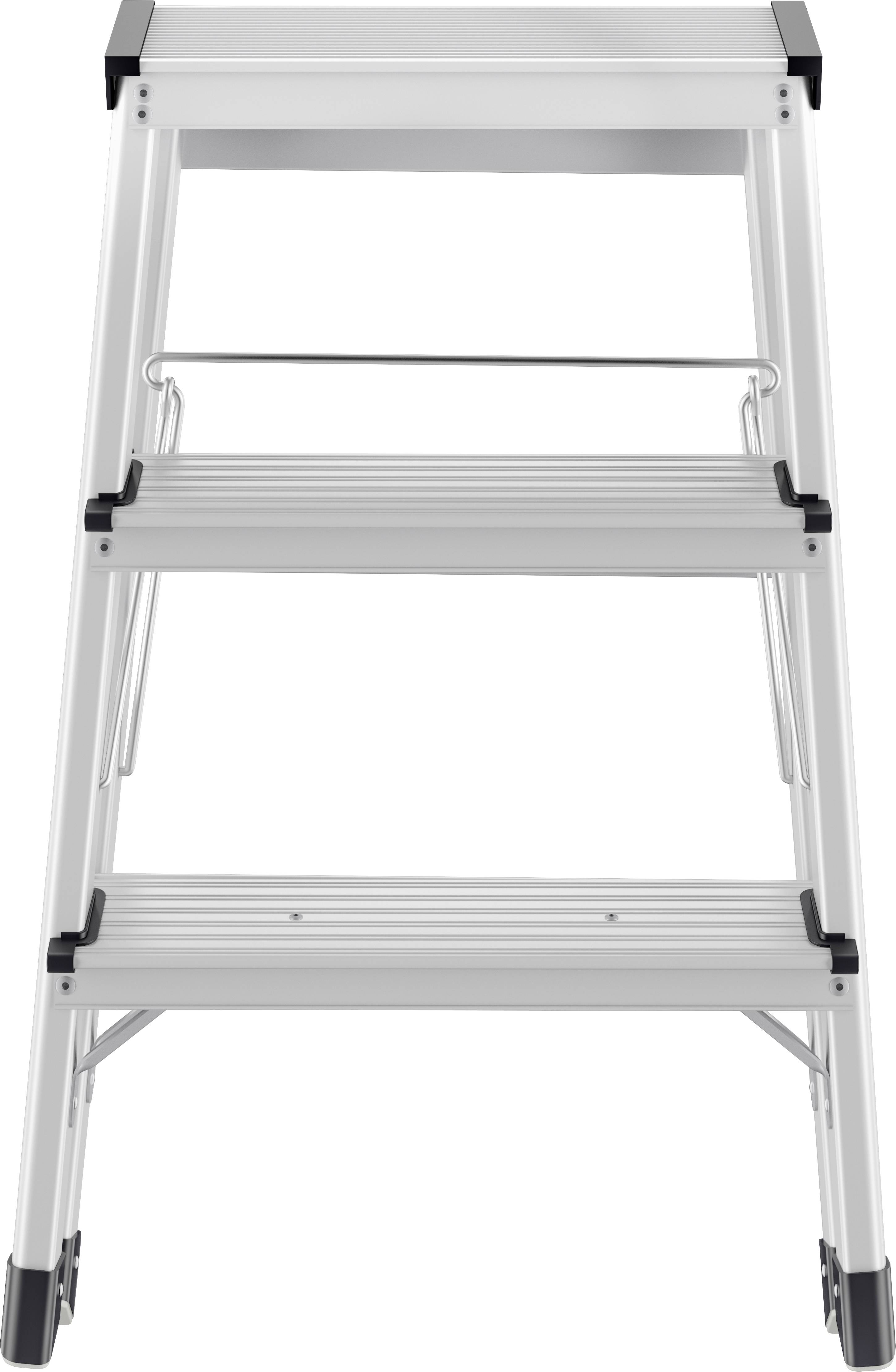 Hailo D60 4443-701 Aluminium Doppel-Klapptritt klappbar Arbeitshöhe (max.): 235cm Silber, Schwarz 2.8kg