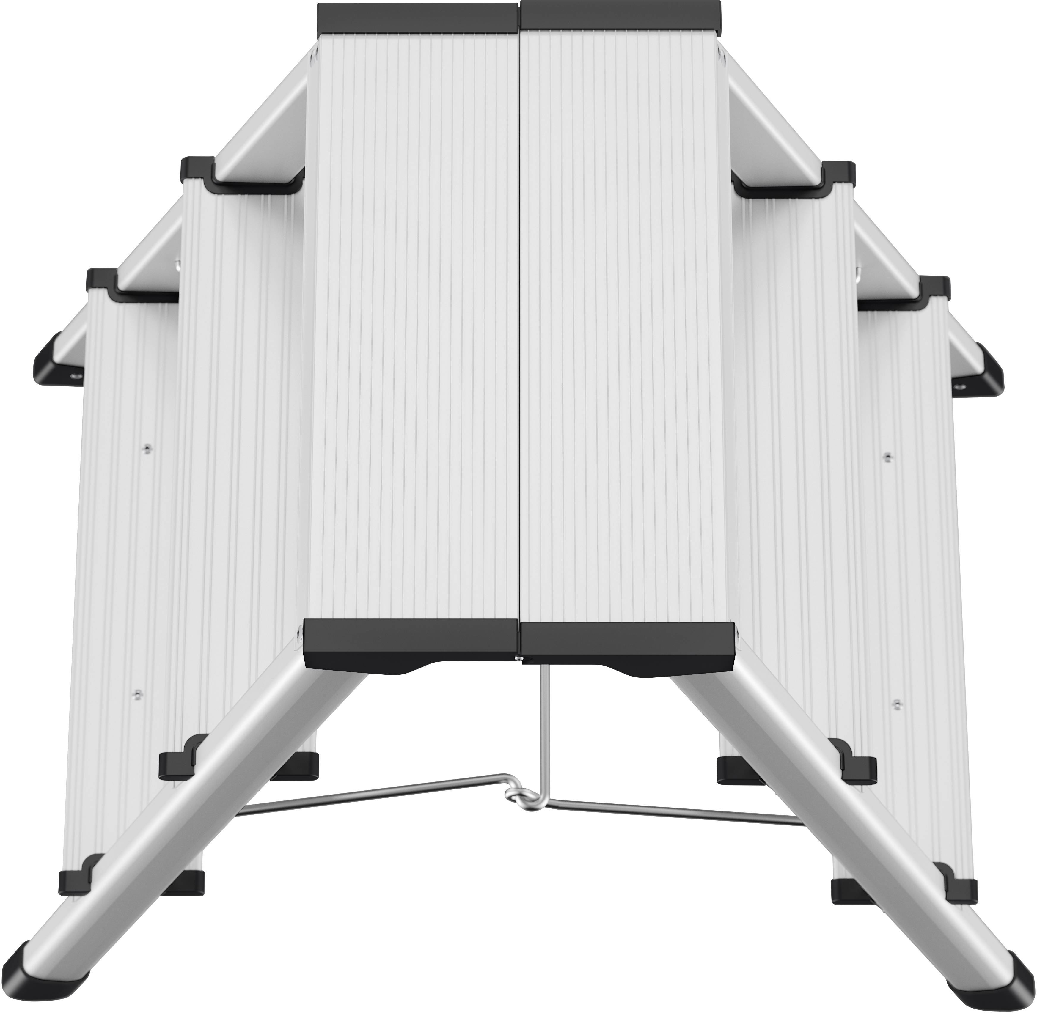 Hailo D60 4443-701 Aluminium Doppel-Klapptritt klappbar Arbeitshöhe (max.): 235 cm Silber, Schwarz 2.8 kg