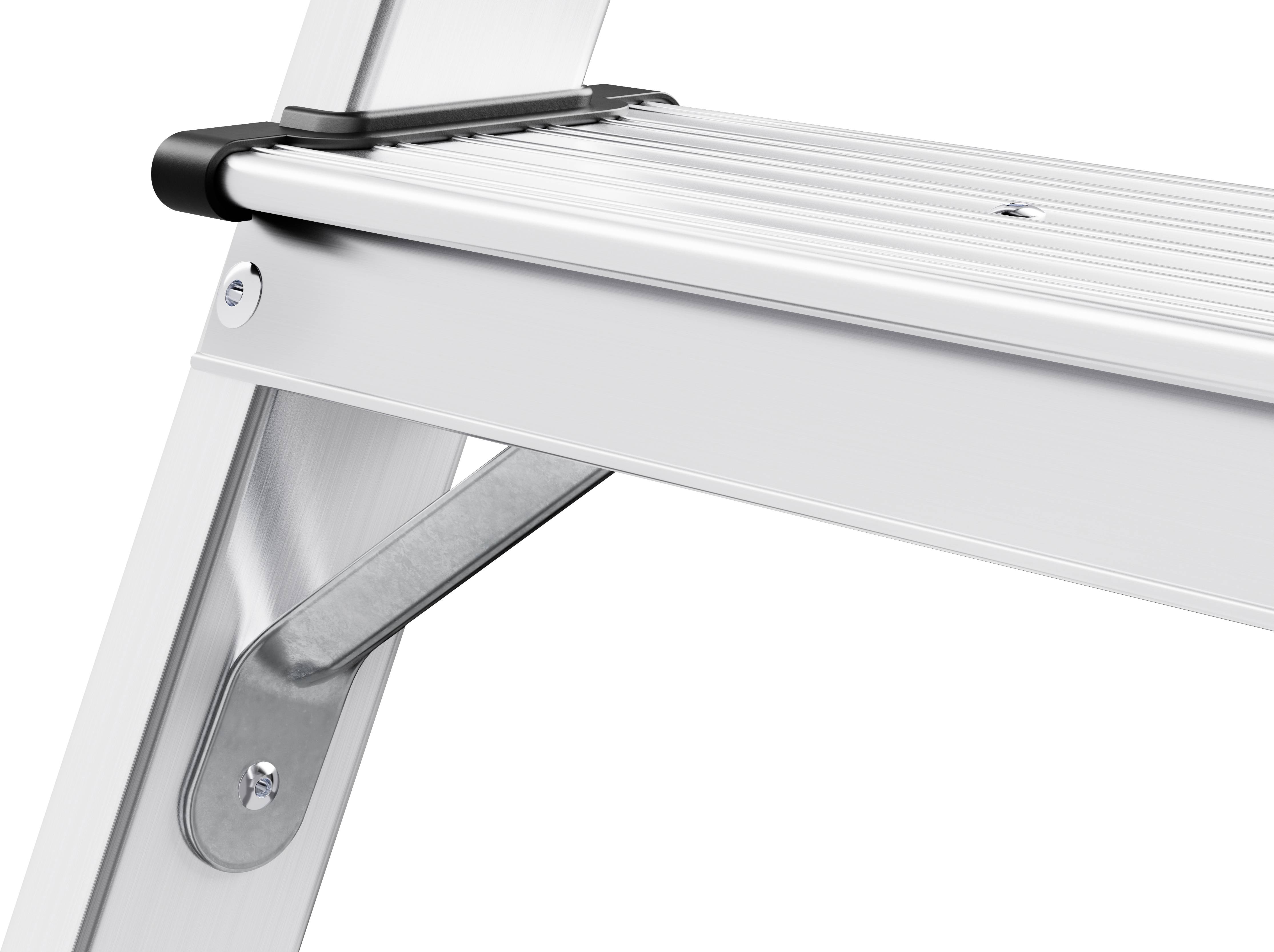 Hailo D60 4443-701 Aluminium Doppel-Klapptritt klappbar Arbeitshöhe (max.): 235 cm Silber, Schwarz 2.8 kg