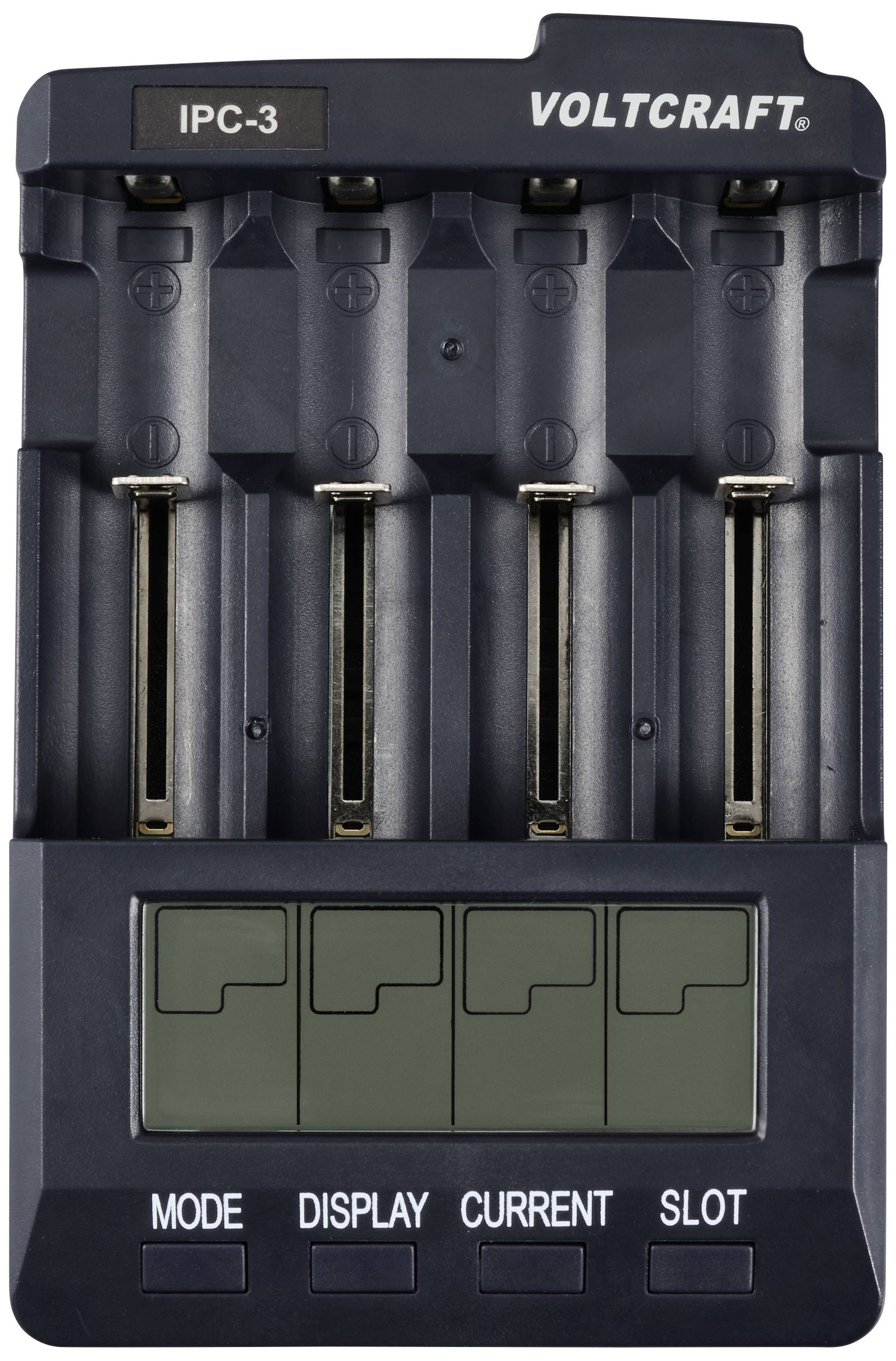 VOLTCRAFT IPC-3 Rundzellen-Ladegerät LiIon, NiCd, NiMH 10440, 14500, 16340, 16650, 17355, 17500, 17670, 18490, 18500, 18650