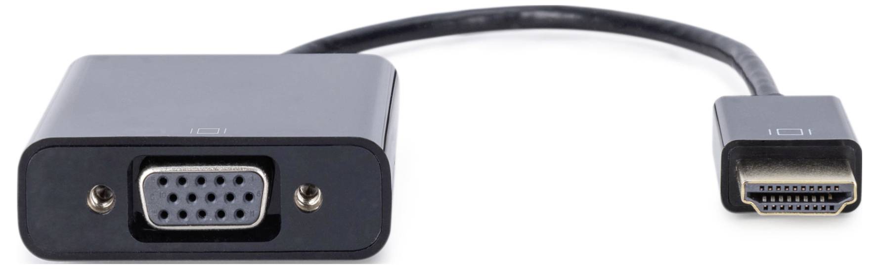 Digitus DA-70461 HDMI / VGA Adapter [1x HDMI-Stecker - 1x VGA-Buchse, Klinkenbuchse 3.5 mm] Schwarz