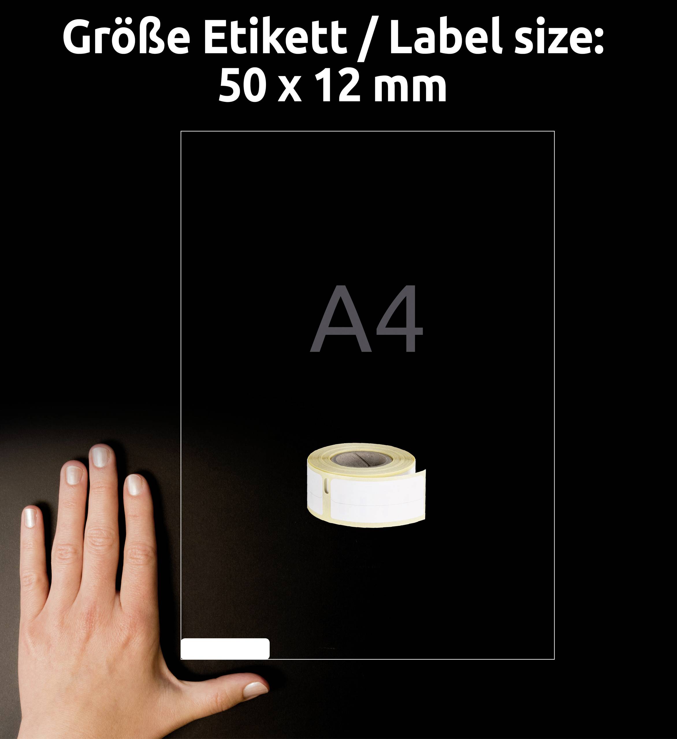 Avery-Zweckform Etiketten Rolle Kompatibel ersetzt DYMO 99017, S0722460 50 x 12mm Papier Weiß 220 St. Permanent haften