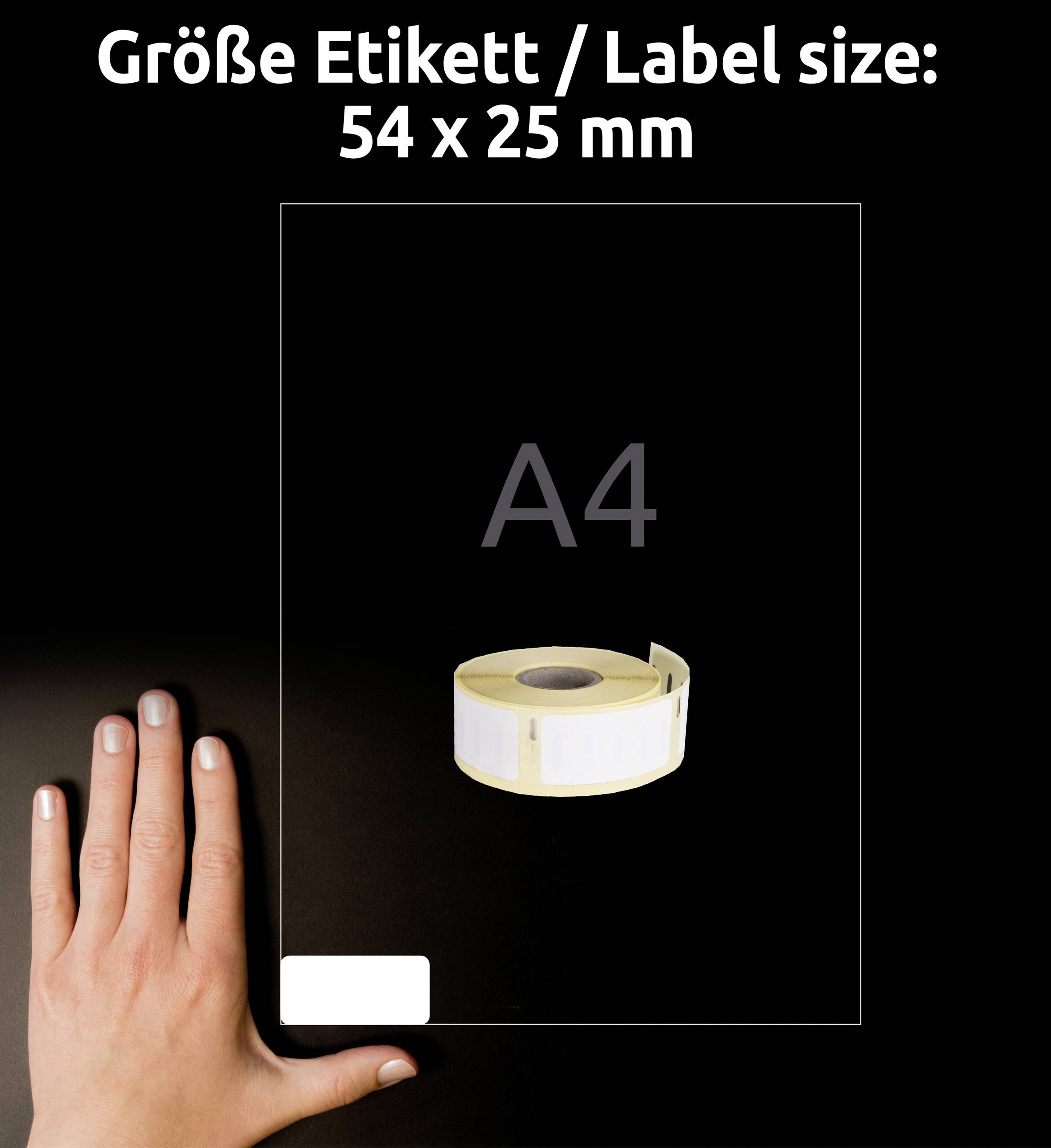 Avery-Zweckform Etiketten Rolle Kompatibel ersetzt DYMO 11352, S0722520 54 x 25mm Papier Weiß 500 St. Permanent haftend