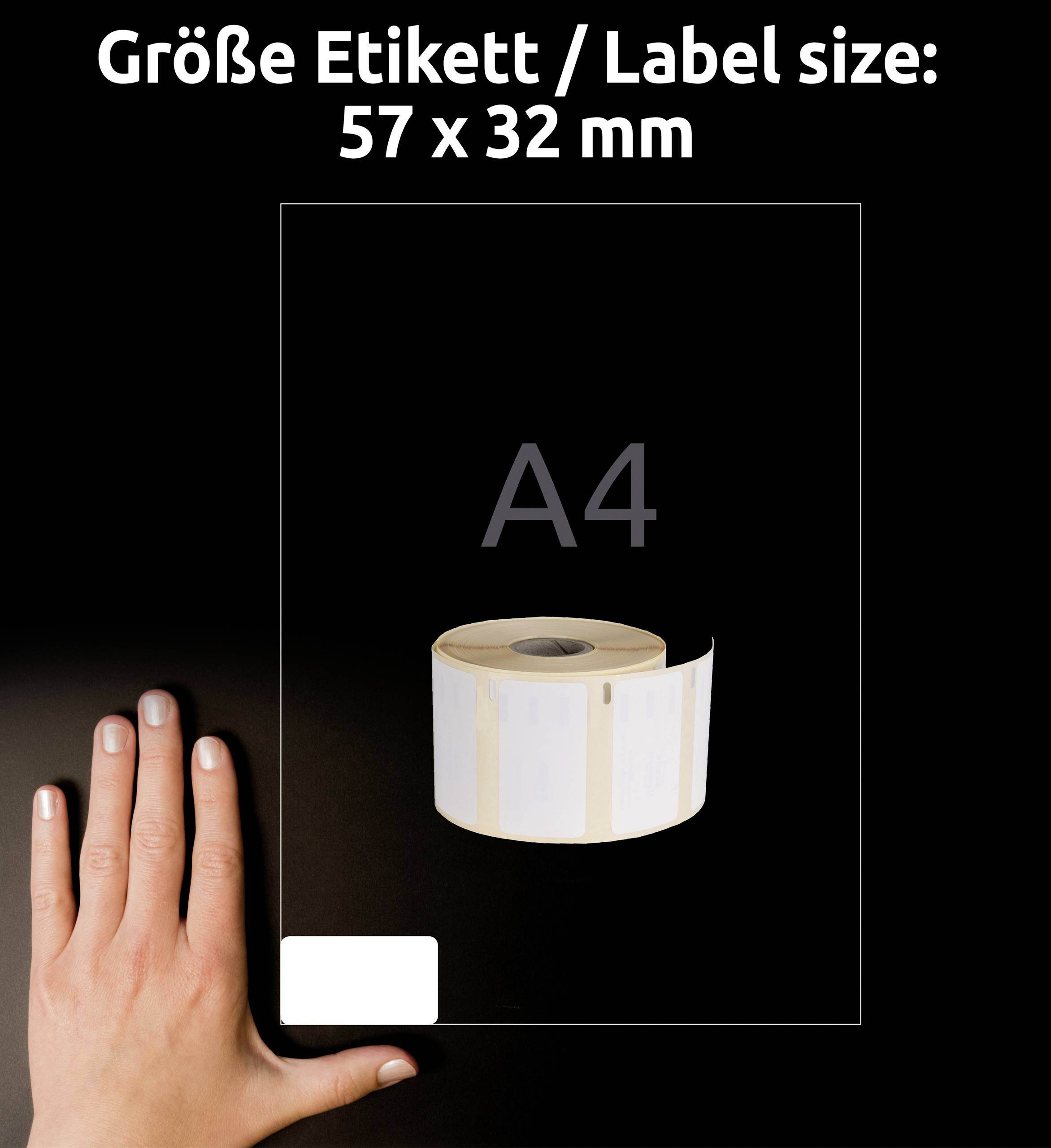 Avery-Zweckform Etiketten Rolle Kompatibel ersetzt DYMO 11354, S0722540 57 x 32mm Papier Weiß 1000 St. Wiederablösbar