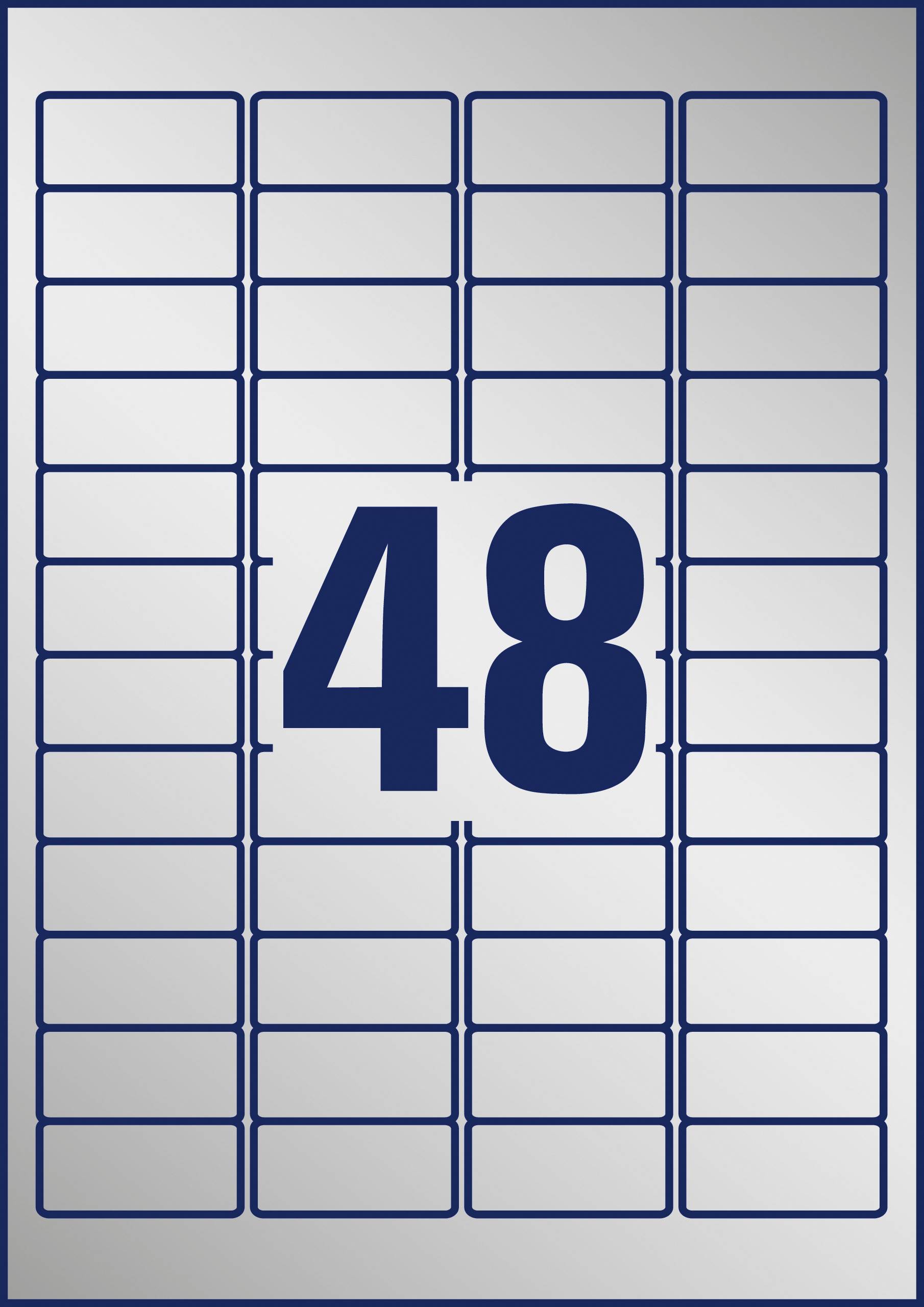 Avery-Zweckform L6009-100 Typenschild-Etiketten 45.7 x 21.2mm Polyester-Folie Silber 4800 St. Permanent haftend Laserdrucker