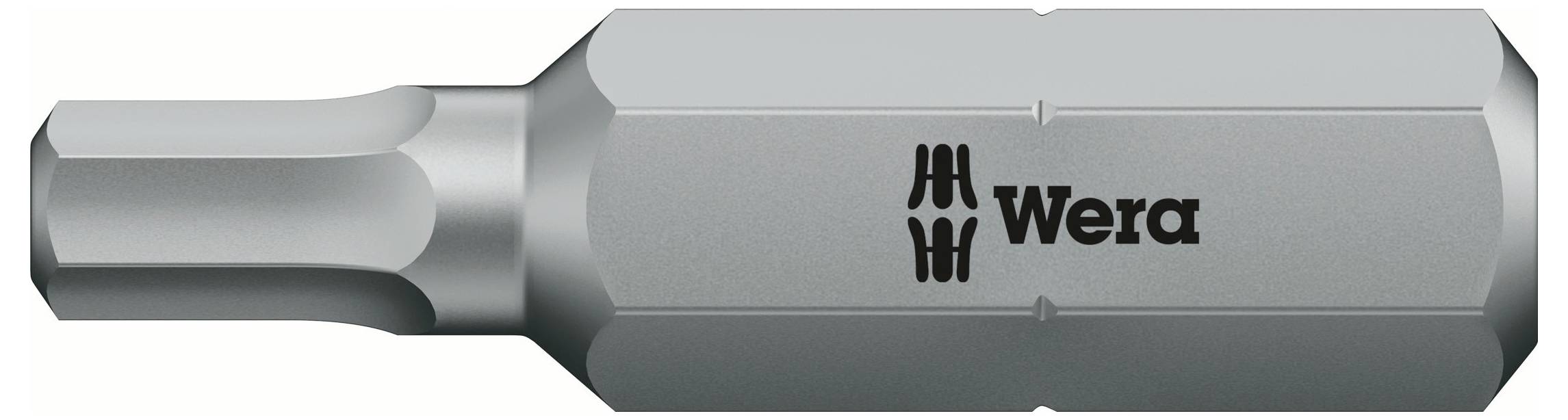 Bit von Wera mit sechseckiger Form und grauem Metallfinish.