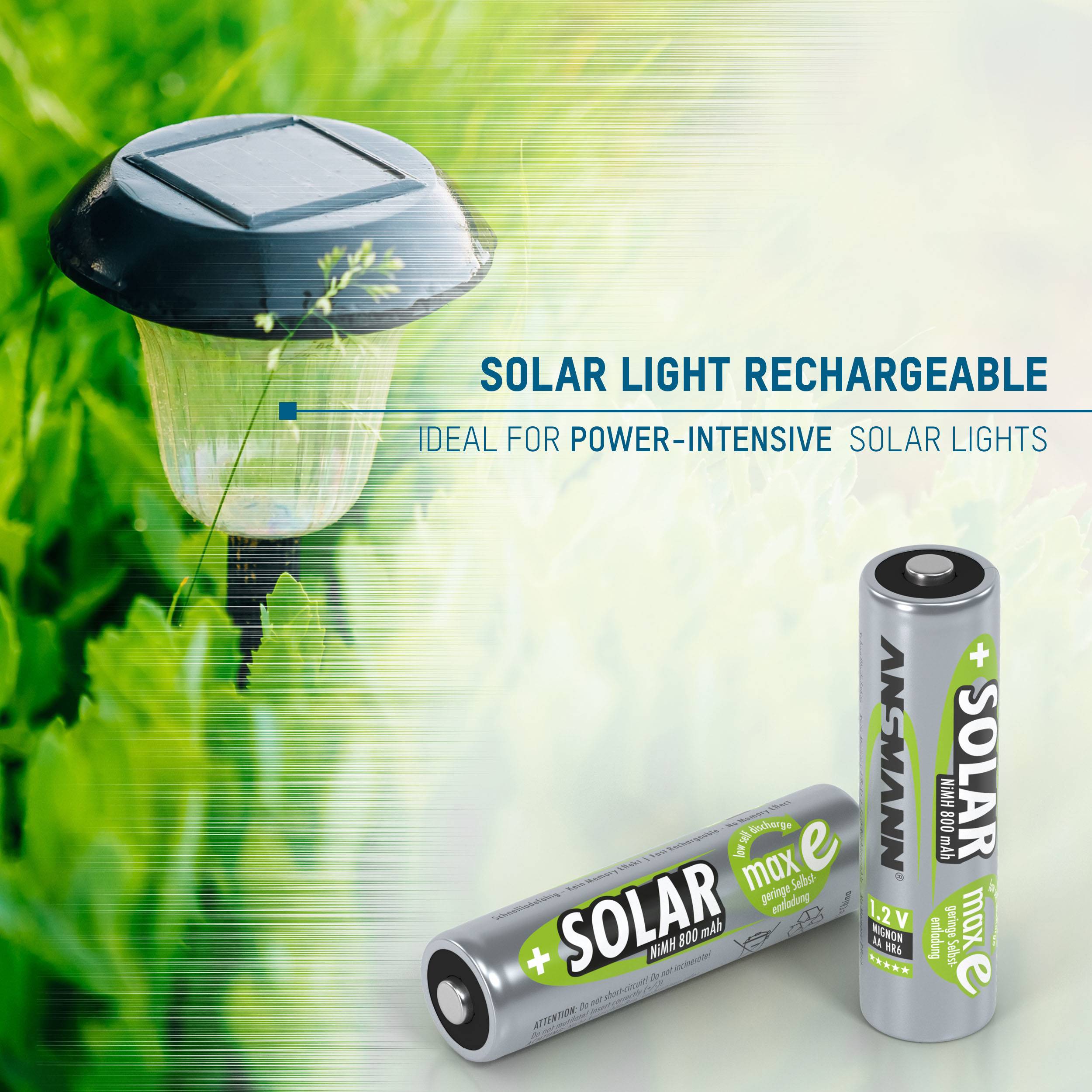 Ansmann HR06 Solar maxE Mignon (AA)-Akku NiMH 800 mAh 1.2 V 2 St.