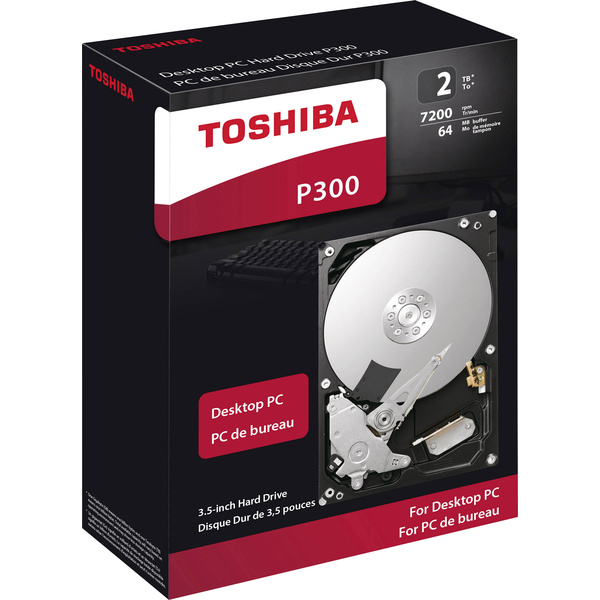 Toshiba P300 2 TB Interne Festplatte 8.9 cm (3.5 Zoll) SATA III HDWD120EZSTA Retail
