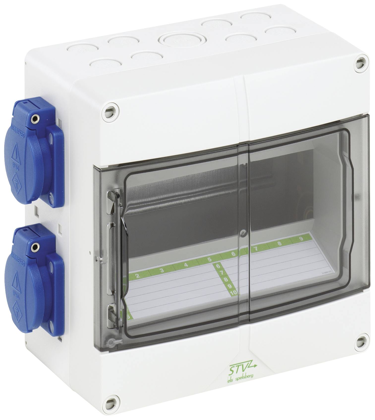 Spelsberg 72930401 STV 904-S Kleinverteiler Aufputz Anzahl Teilungen = 9 Anzahl Reihen = 1 Inhalt 1 St.