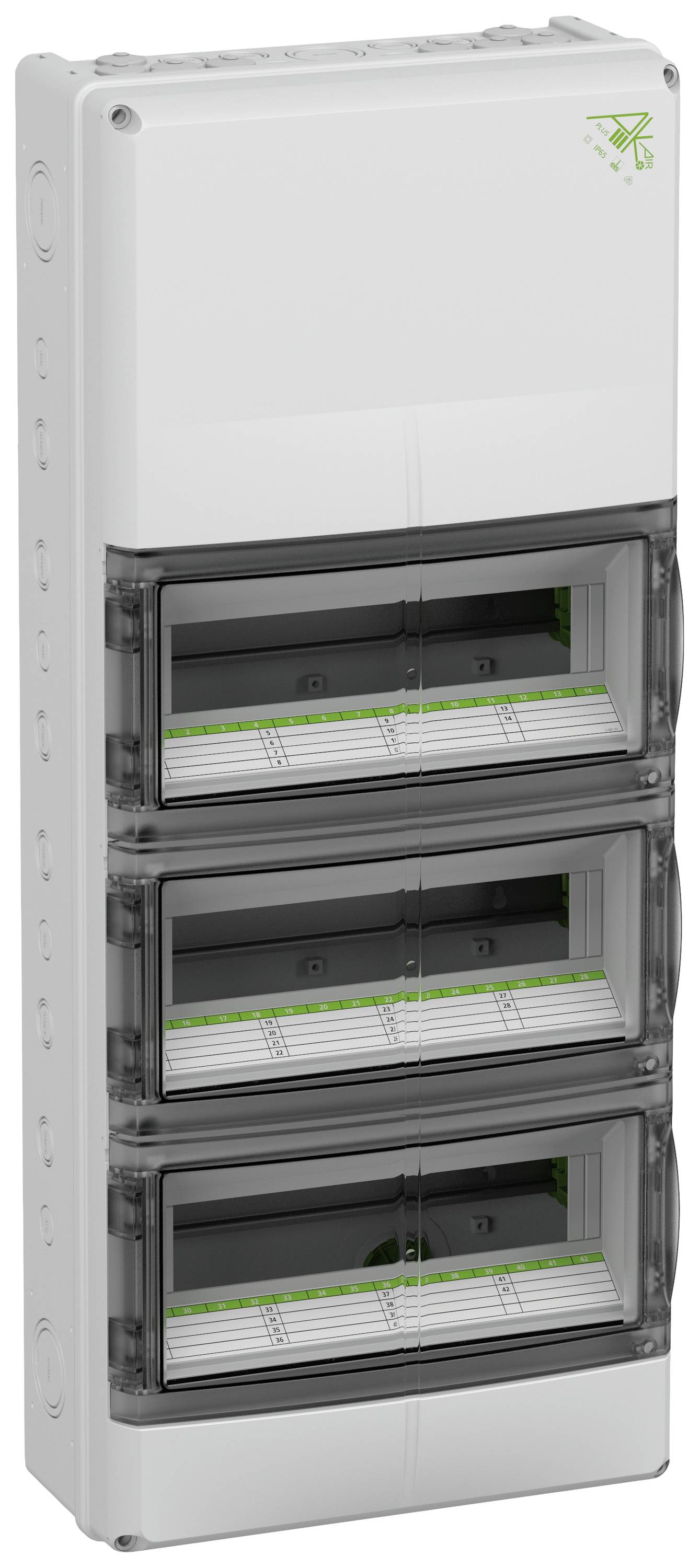 Spelsberg 73364201 AK 42 Plus Kleinverteiler Aufputz Anzahl Teilungen = 42 Anzahl Reihen = 3 Inhalt 1 St.