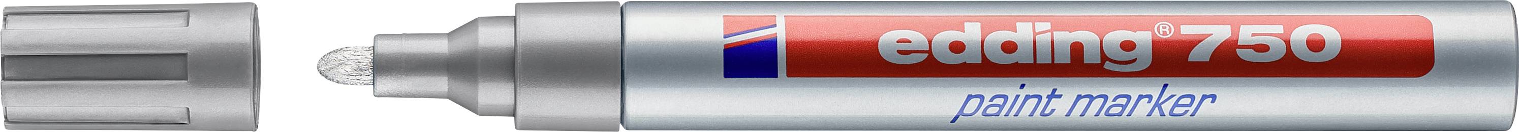 Silberner Lackmarker mit der Bezeichnung „edding 750