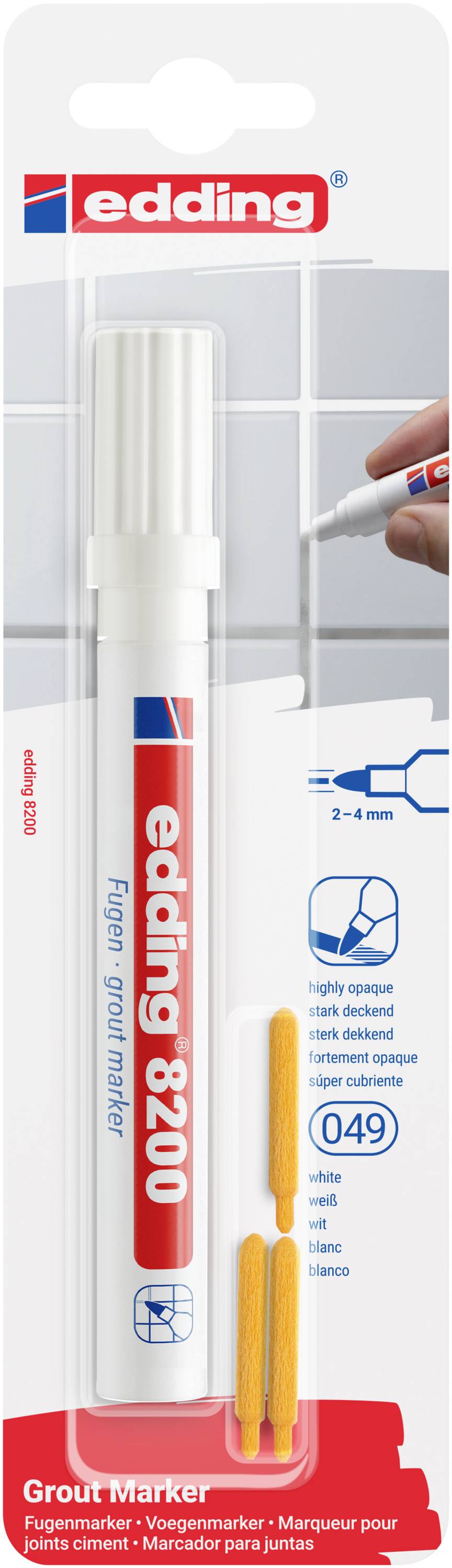 Edding 8200 4-8200-1-4049 Fugenmarker Weiß 2 mm, 4 mm