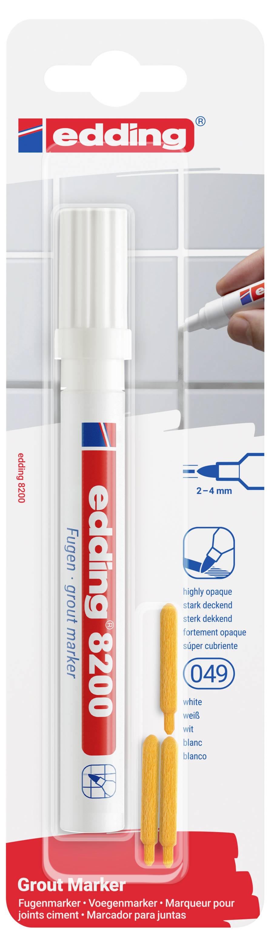Edding 8200 4-8200-1-4049 Fugenmarker Weiß 2 mm, 4 mm