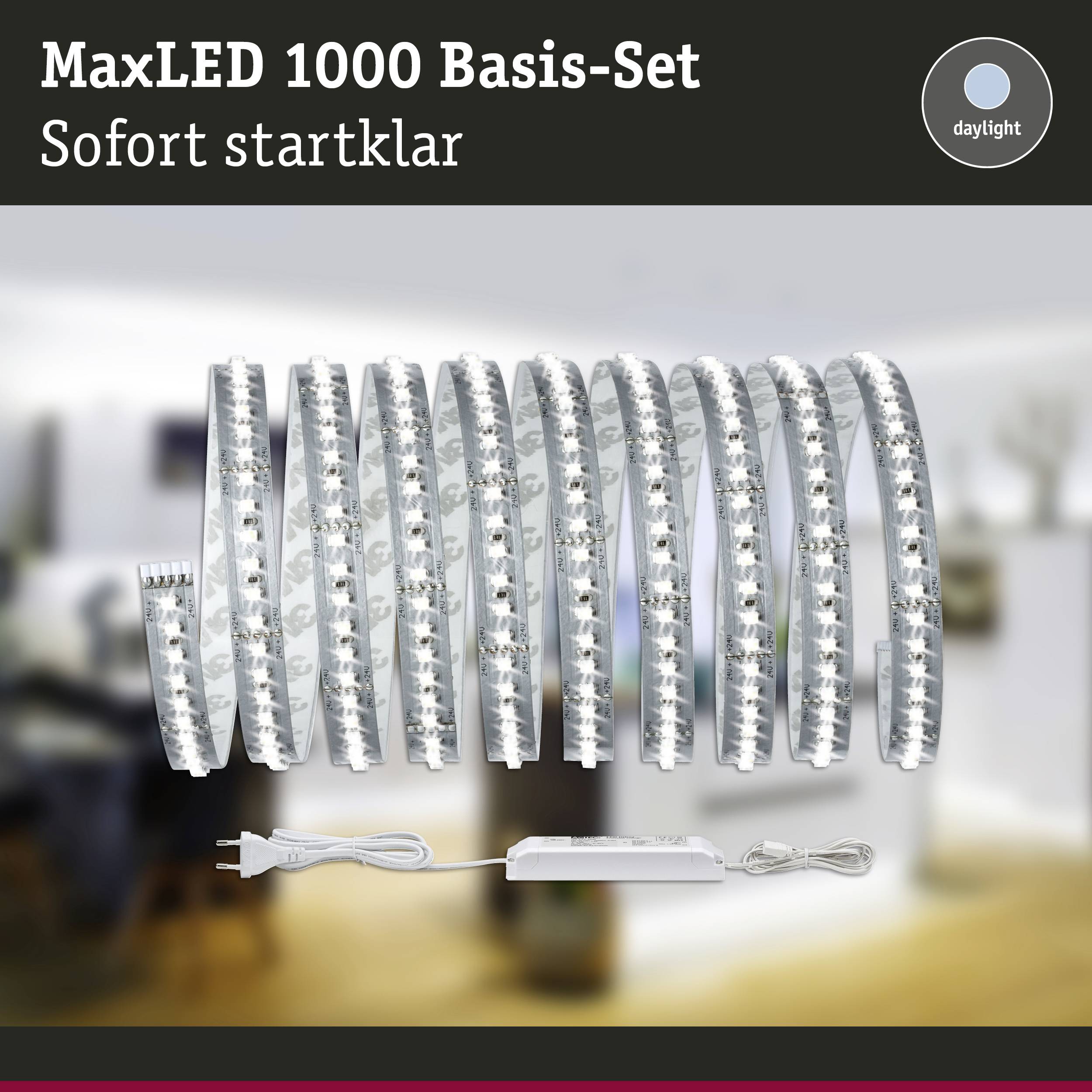 Paulmann MaxLED 1000 70589 LED-Streifen-Basisset mit Stecker 24V 3m Tageslichtweiß 1St.