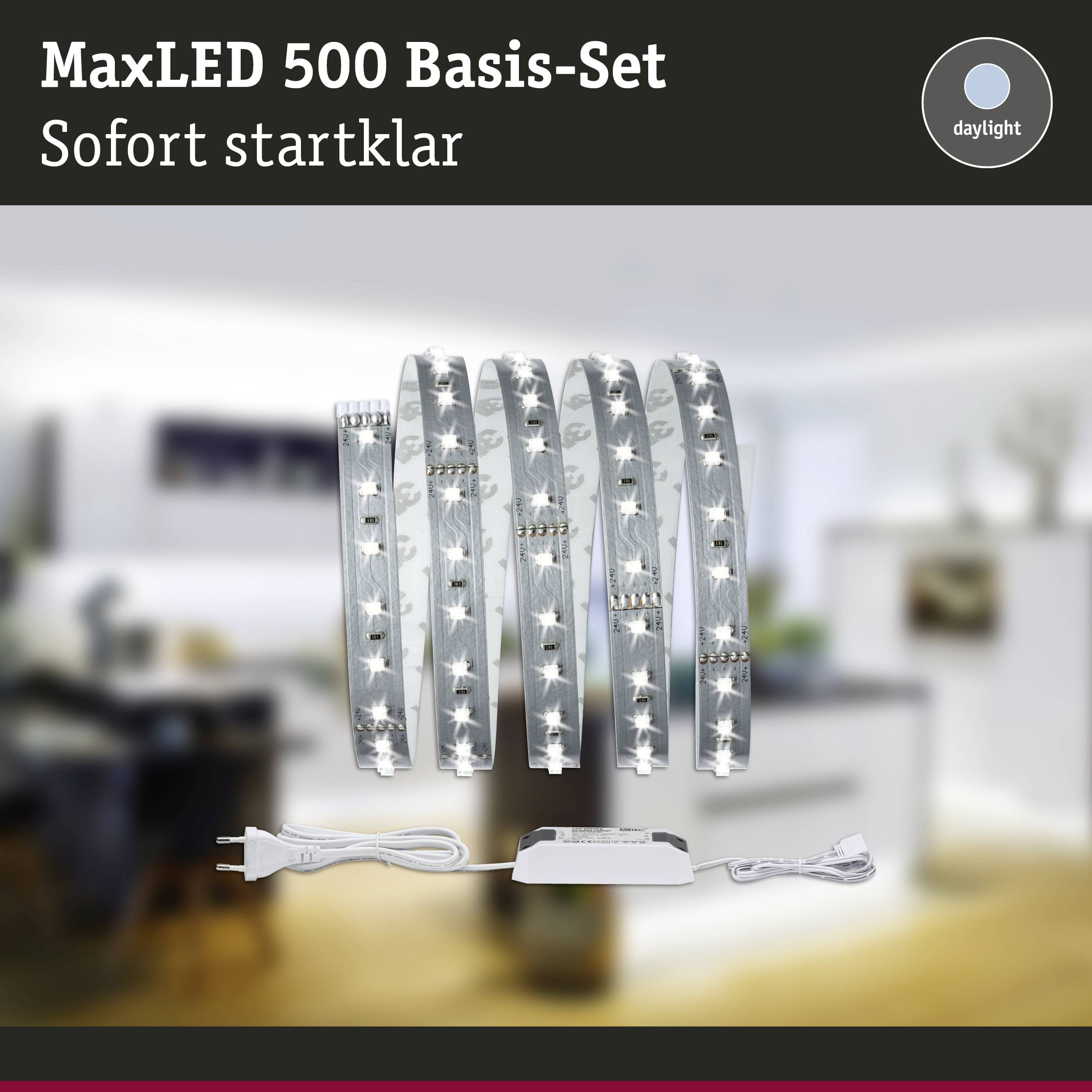 Paulmann MaxLED 500 70578 LED-Streifen-Basisset mit Stecker 24V 1.5m Tageslichtweiß 1St.