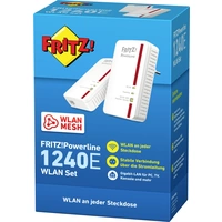AVM FRITZ!Powerline 1240E WLAN Set Powerline WLAN Starter Kit 20002745 1200 MBit/s AVM FRITZ!Powerline 1240E WLAN Set Powerline WLAN Starter Kit 20002745 1200 MBit/s