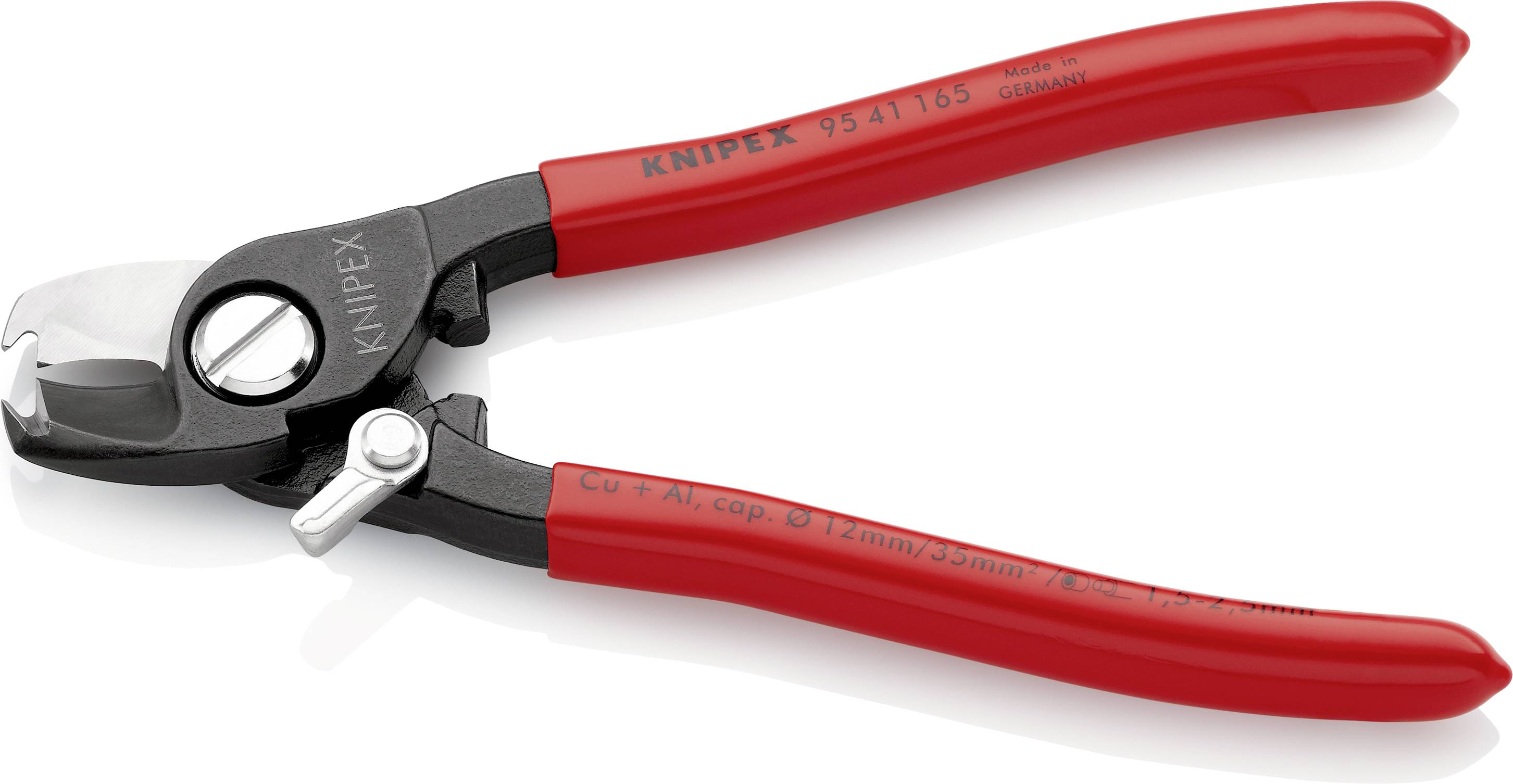 Knipex 95 41 165 Kabelschere Geeignet für (Abisoliertechnik) Alu- und Kupferkabel, ein- und mehrdrähtig 12 mm 35 mm²