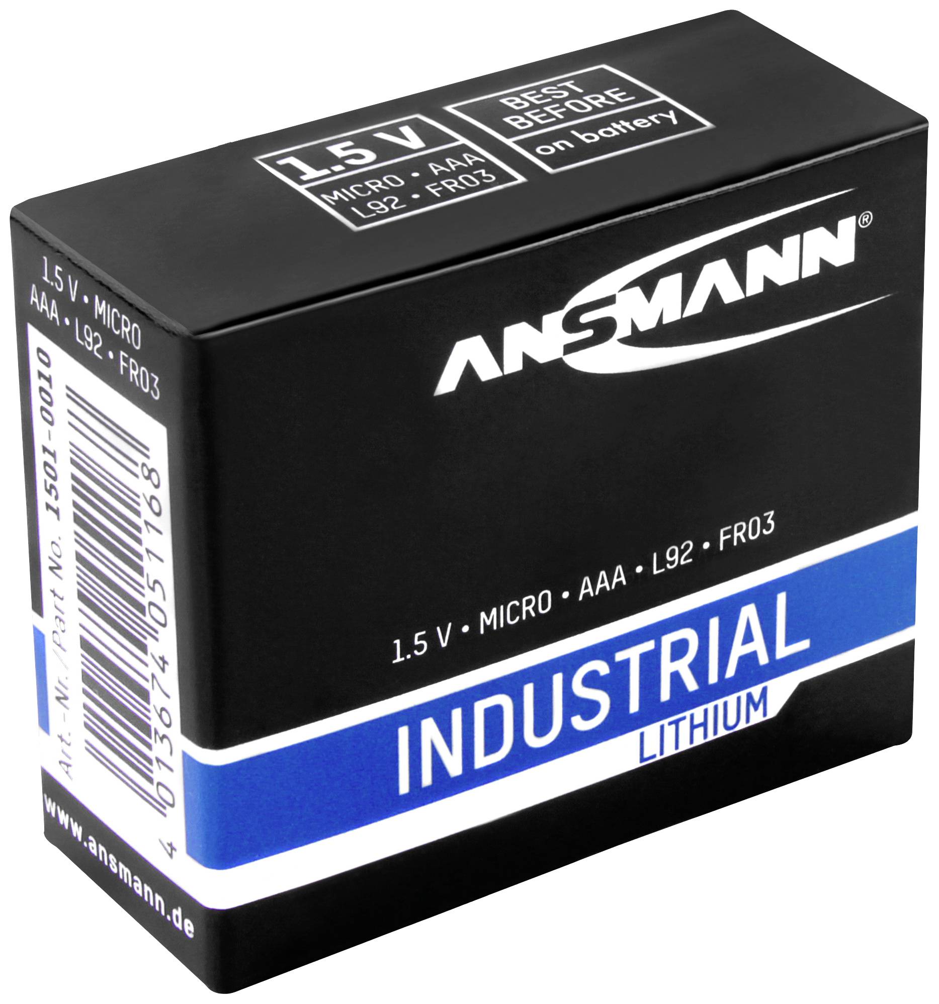 Ansmann Lithium Industrial LR03 Micro (AAA)-Batterie Lithium 1150 mAh 1.5 V 10 St.