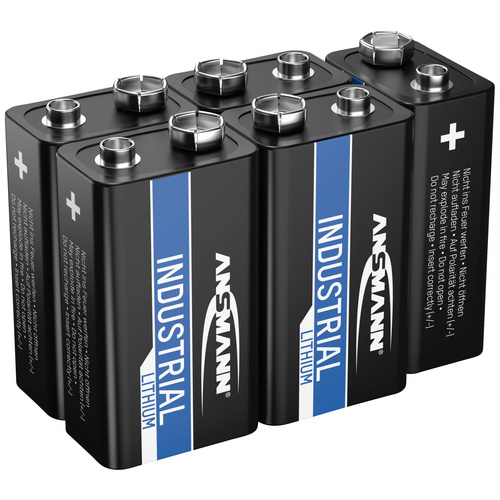 Ansmann Lithium Industrial 6LR61 9V Block-Batterie Lithium 1200 mAh 9V 5St.