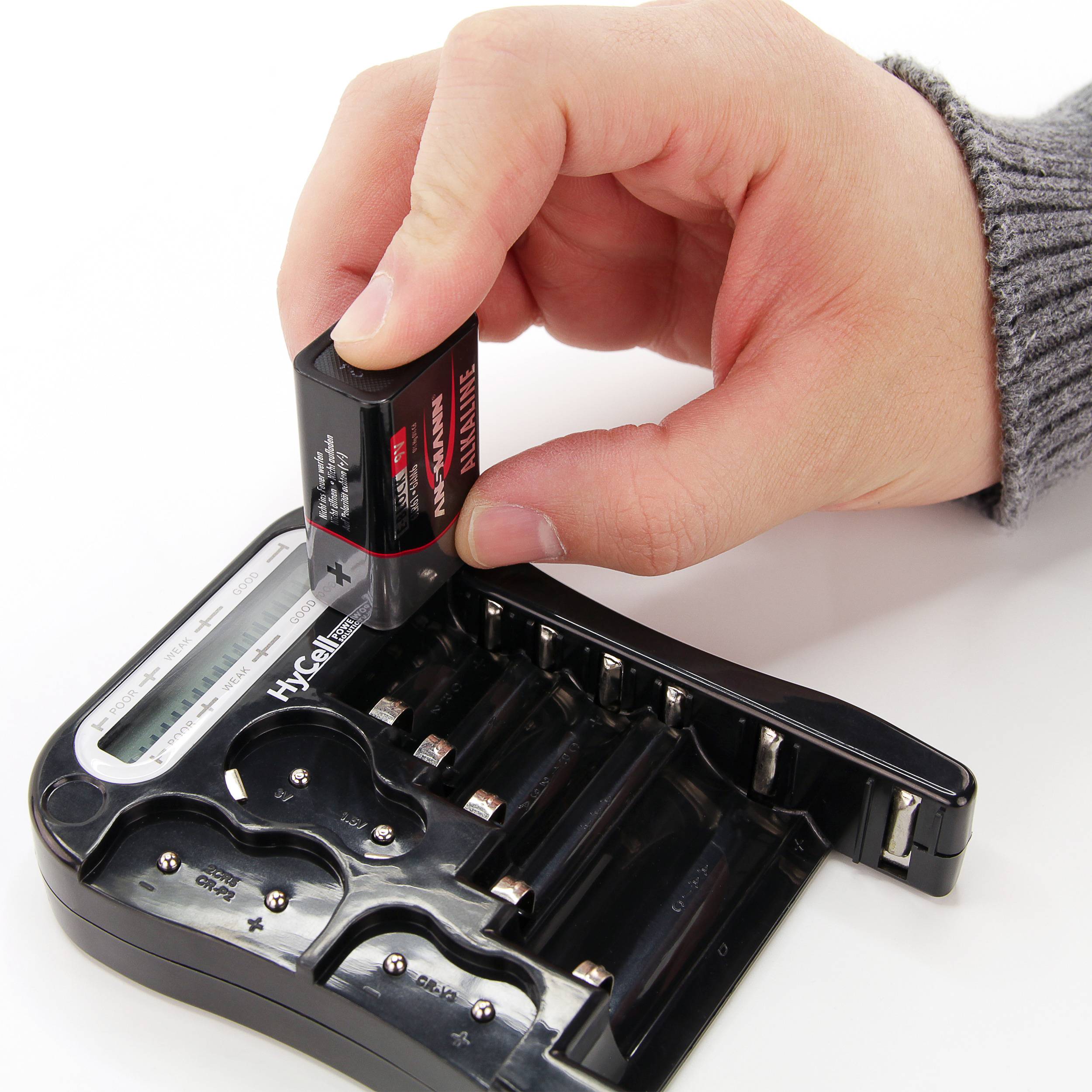 HyCell Batterietester Batterietester LCD Messbereich (Batterietester) 1,5 V, 3 V, 6 V, 9V Batterie 1900-0037