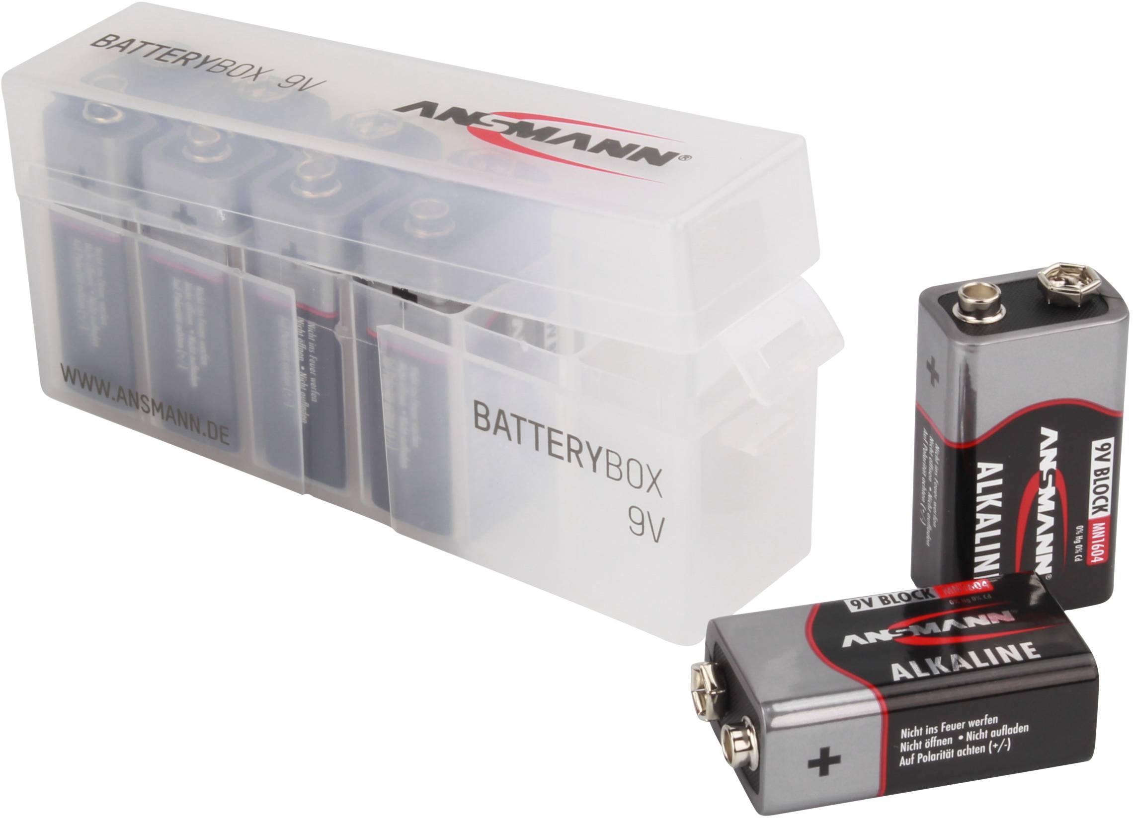 Ansmann Box 9V Batteriebox 6x 9V Block (L x B x H) 125 x 34 x 53mm