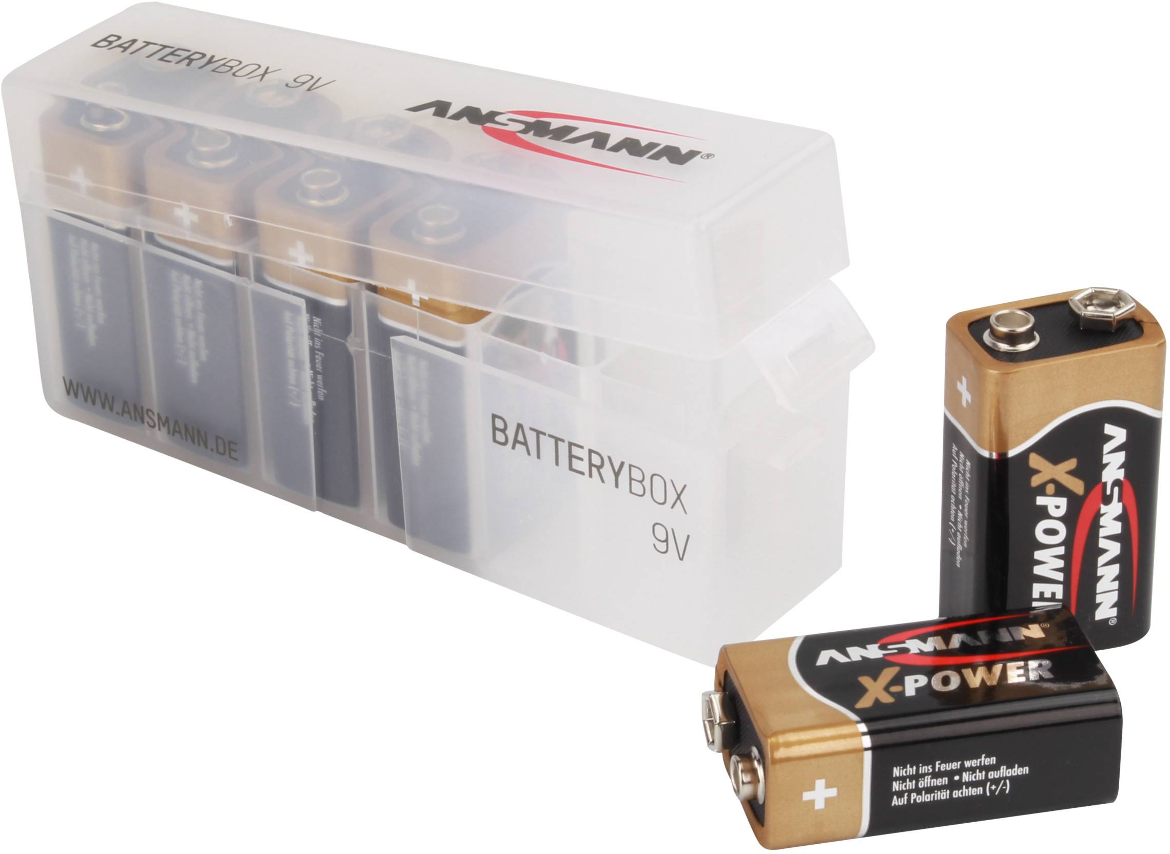 Ansmann Box 9V Batteriebox 6x 9V Block (L x B x H) 125 x 34 x 53mm