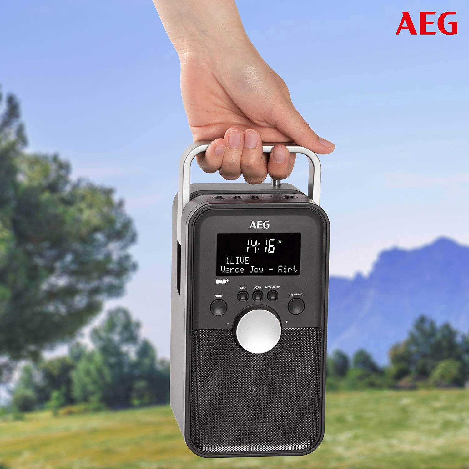 AEG DR 4149 Kofferradio DAB+, UKW AUX  wiederaufladbar Schwarz