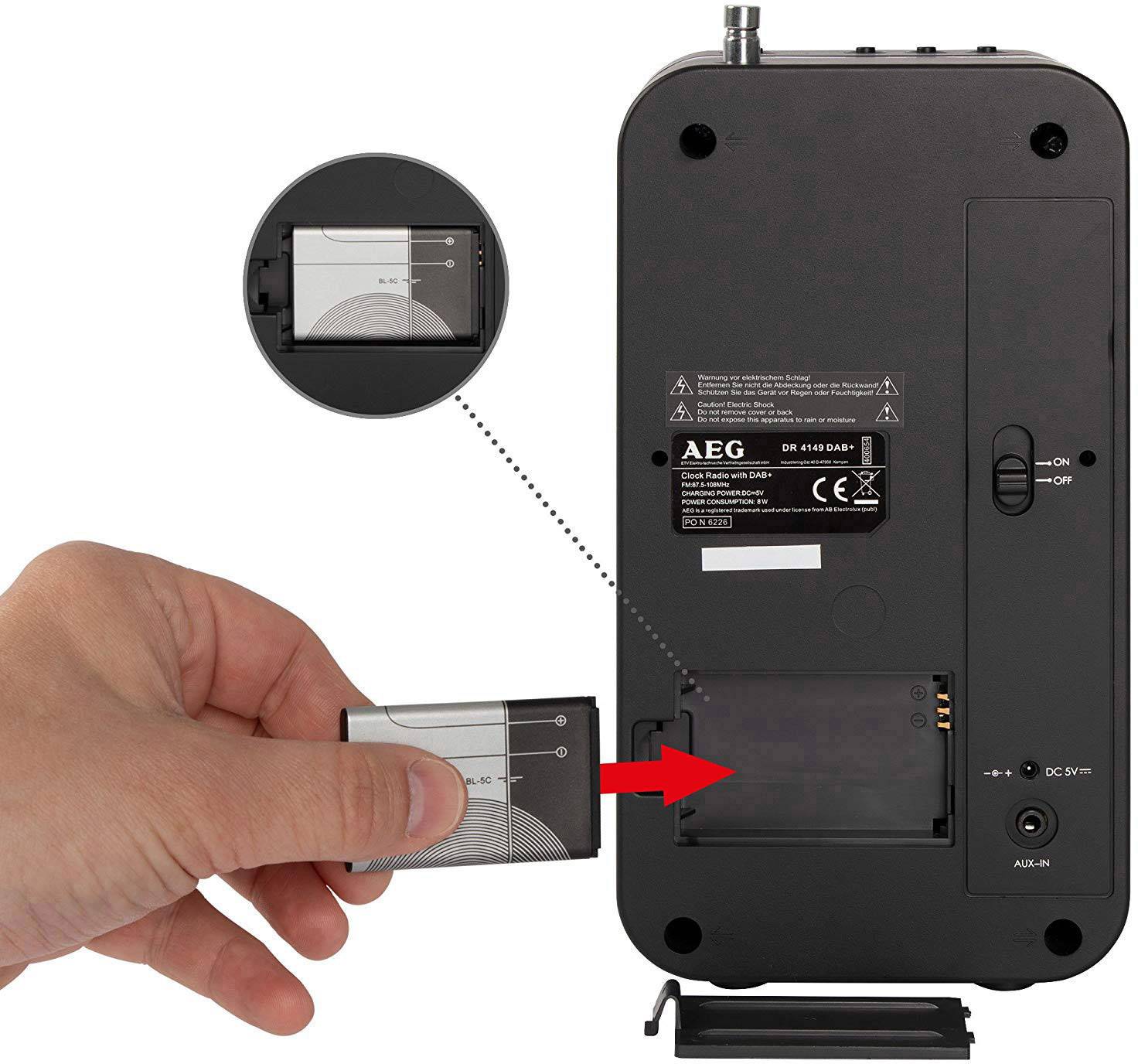 AEG DR 4149 Kofferradio DAB+, UKW AUX  wiederaufladbar Schwarz