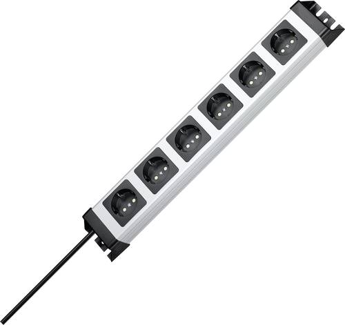 Kopp 226720018 Steckdosenleiste 6fach Grau, Schwarz Schutzkontakt 1 St.
