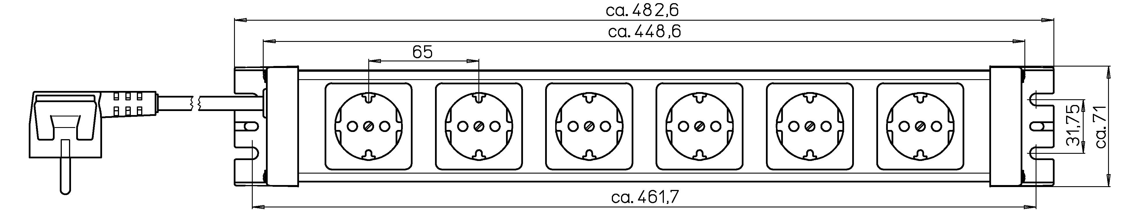 Kopp 226720018 Steckdosenleiste 6fach Grau, Schwarz Schutzkontakt 1 St.