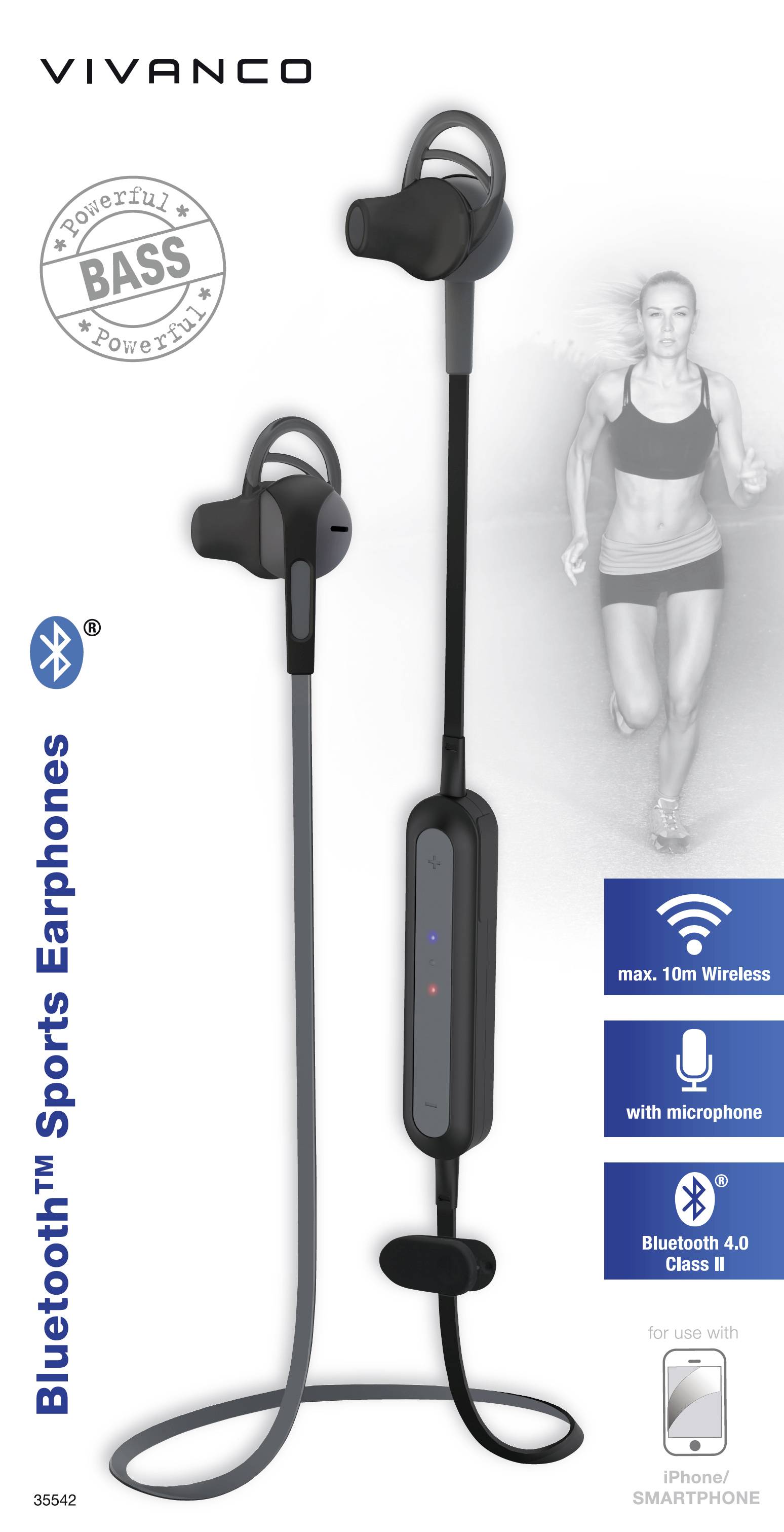 Vivanco Sport Air 4 In Ear Kopfhörer Bluetooth® Schwarz Headset Sport