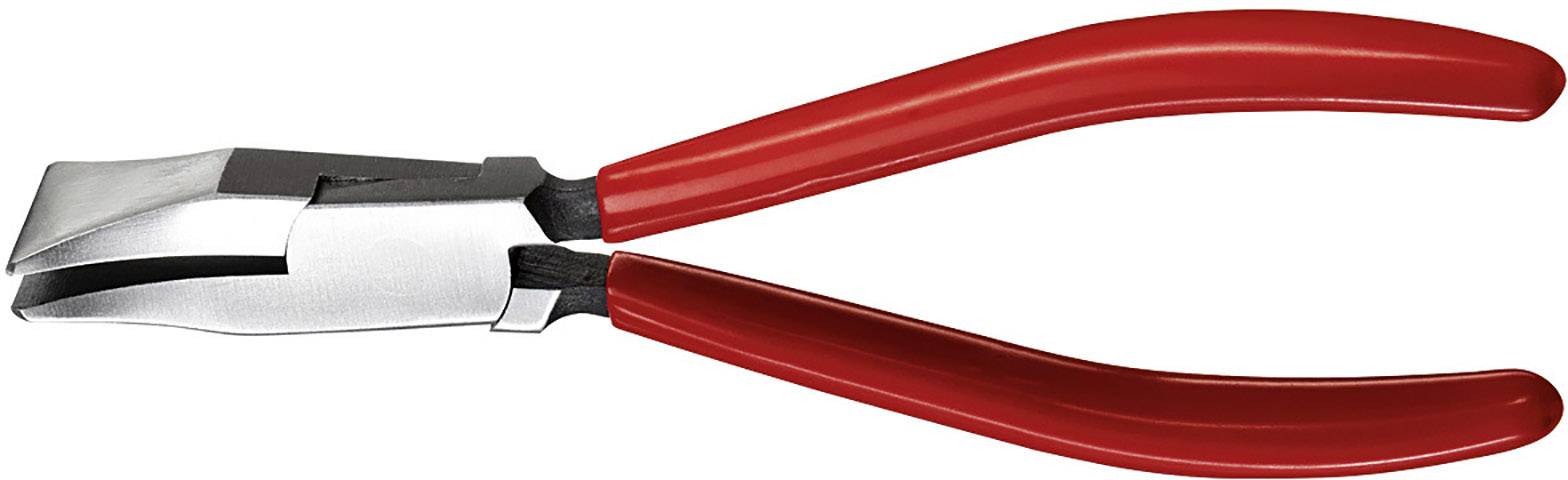 Eine rote Flachzange mit Metallkopf, geeignet für verschiedene Montagearbeiten.