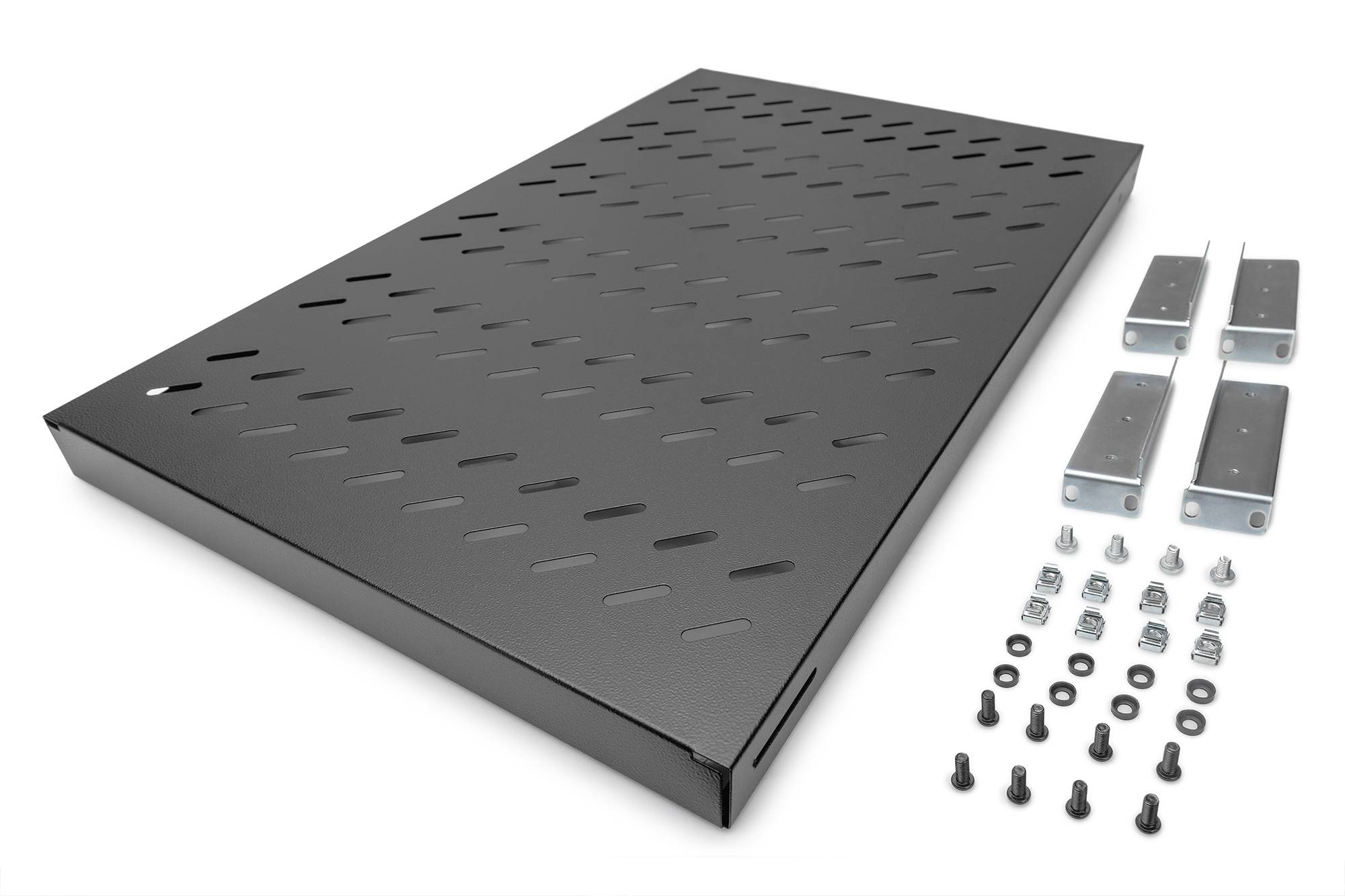 Digitus DN-97649 19 Zoll Netzwerkschrank-Geräteboden 1 HE variable Befestigungsschienen Geeignet für Schranktiefe: 1000mm Schwarz