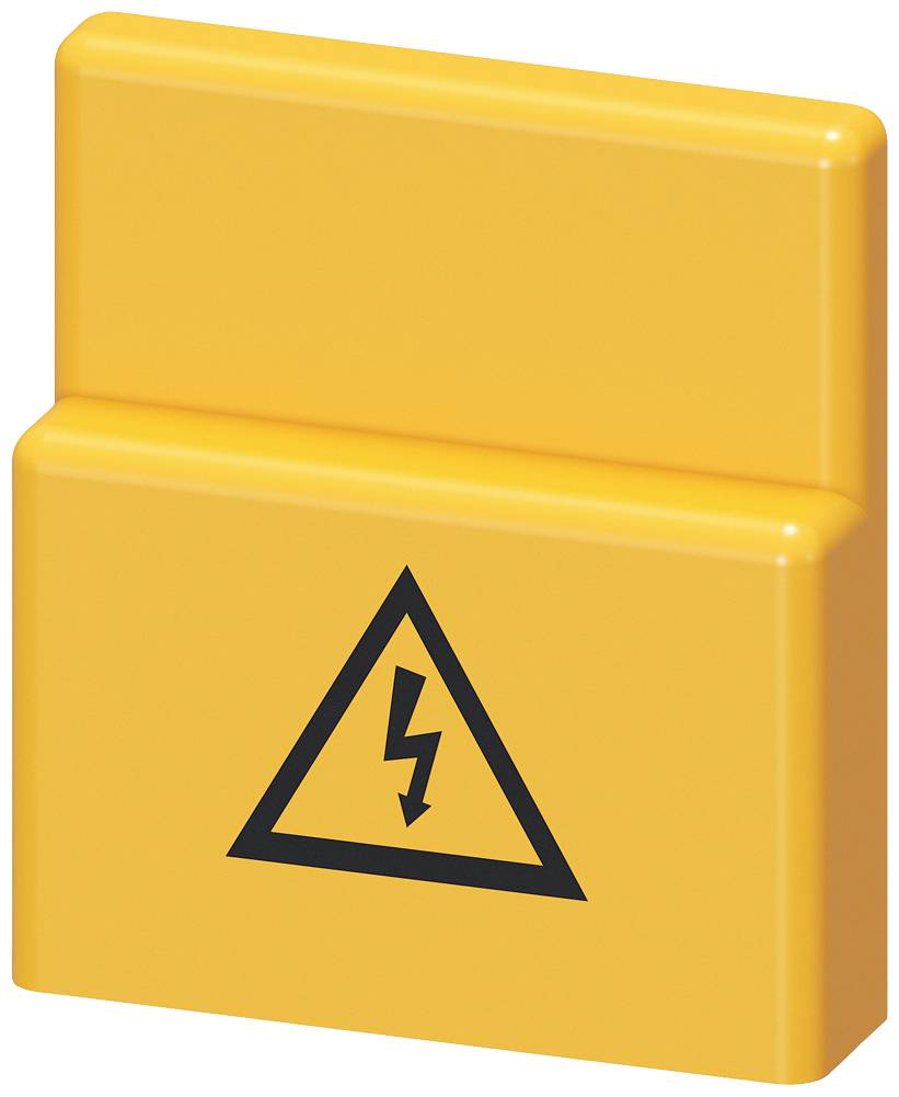 Gelbes Warnschild mit schwarzem Blitzsymbol, das vor elektrischer Gefahr warnt.
