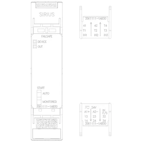 Siemens 3SK1111-1AB30 3SK11111AB30 Sicherheitsschaltgerät 24 V/DC, 24 V/AC Nennstrom 5A Siemens 3SK1111-1AB30 3SK11111AB30 Sicherheitsschaltgerät 24 V/DC, 24 V/AC Nennstrom 5A