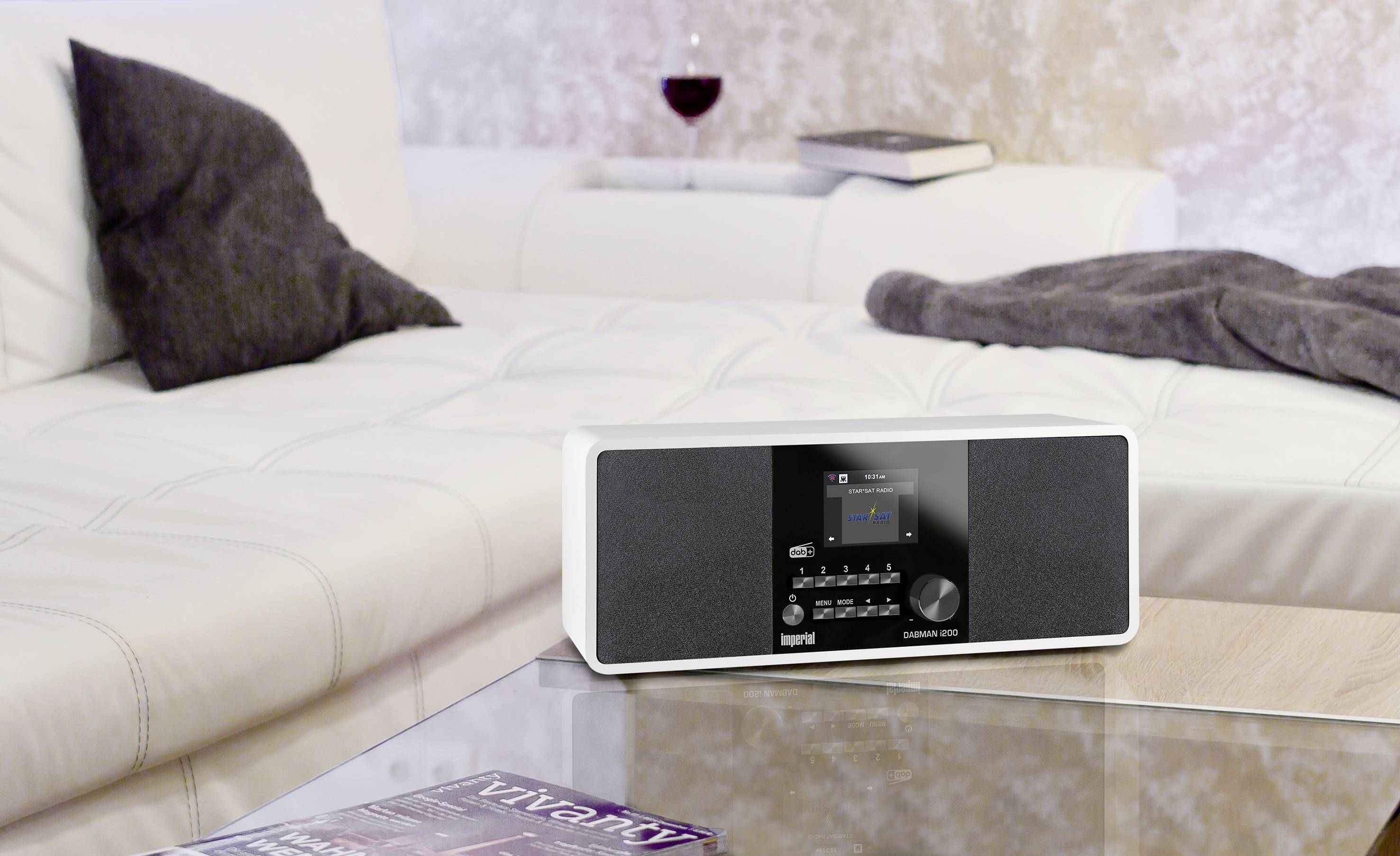 Imperial Dabman i200 Internet Tischradio DAB+, UKW, Internet AUX, USB, Internetradio Weiß