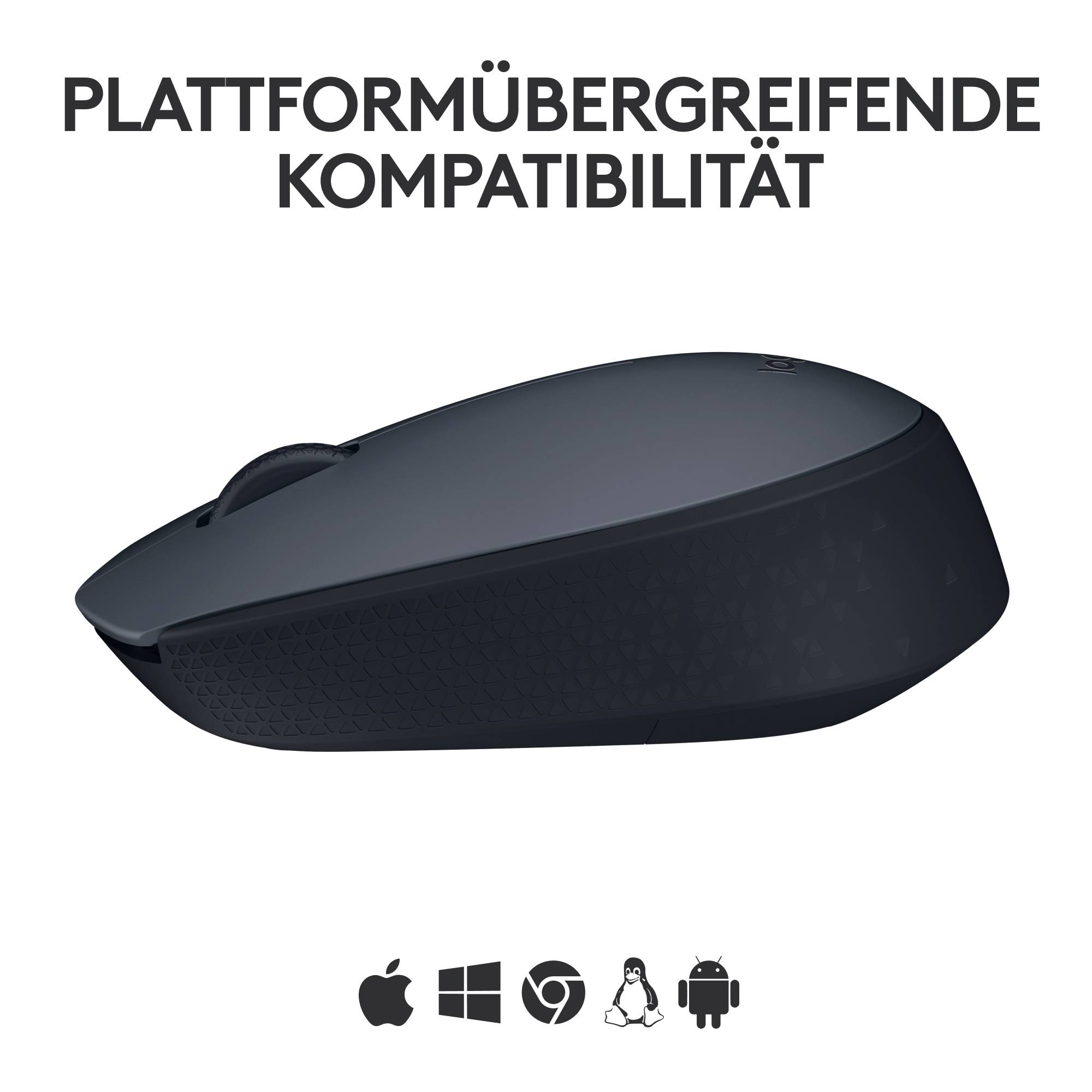 Logitech M170 Maus Funk Optisch Grau, Schwarz 3 Tasten
