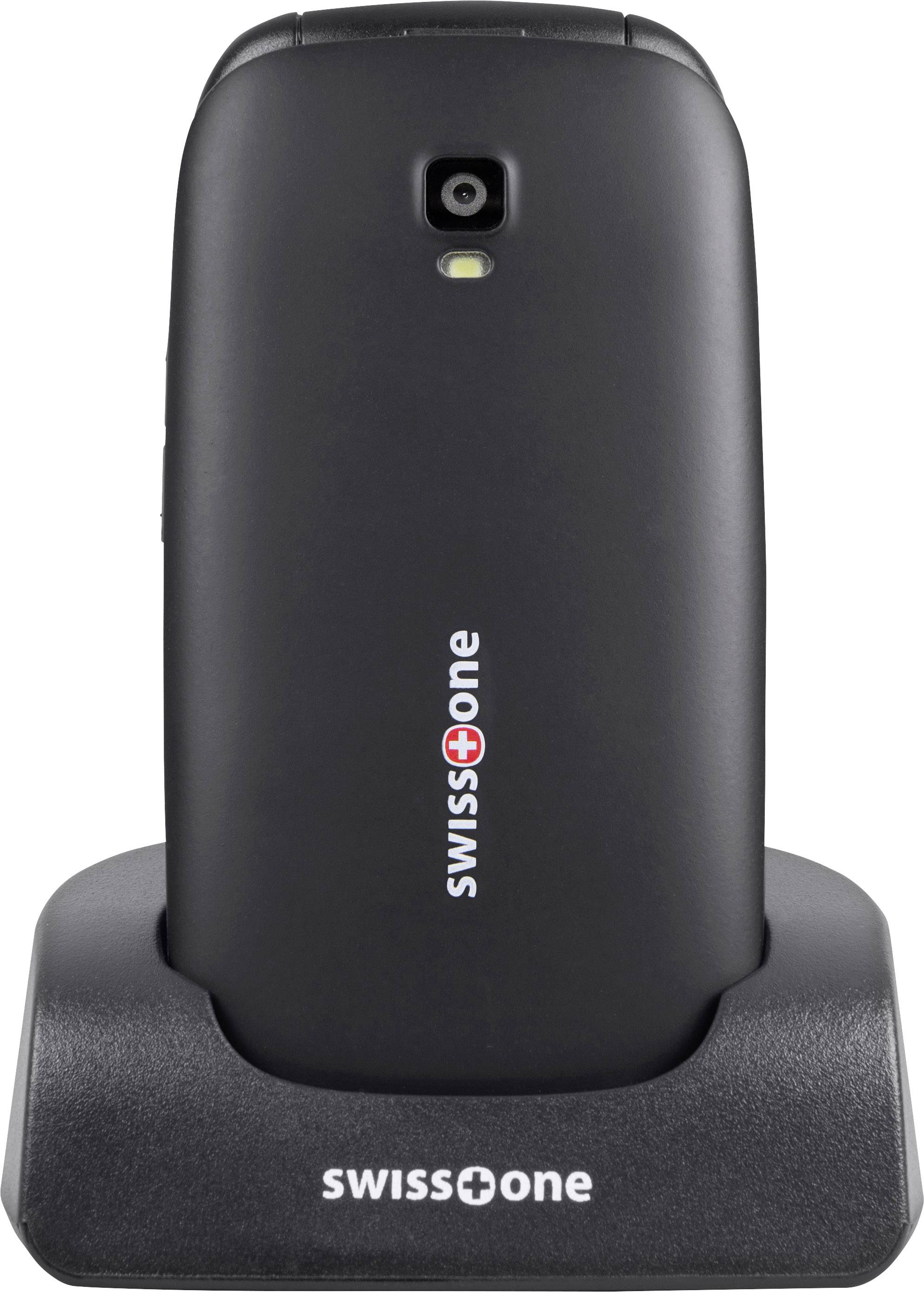 Swisstone BBM 615 Senioren-Klapp-Handy mit Ladestation, SOS Taste Schwarz